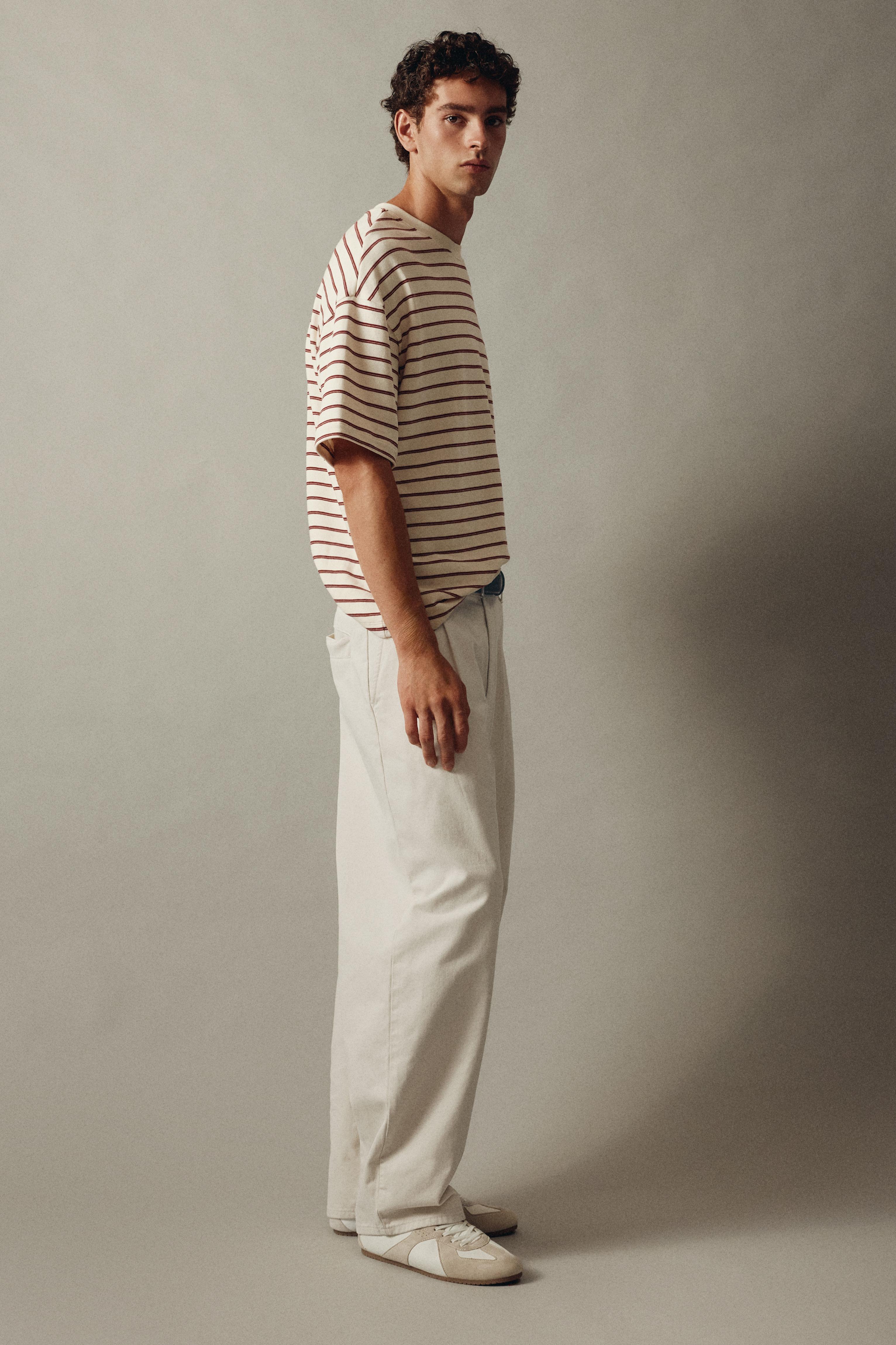Pantaloni Chino Baggy Con Pinces