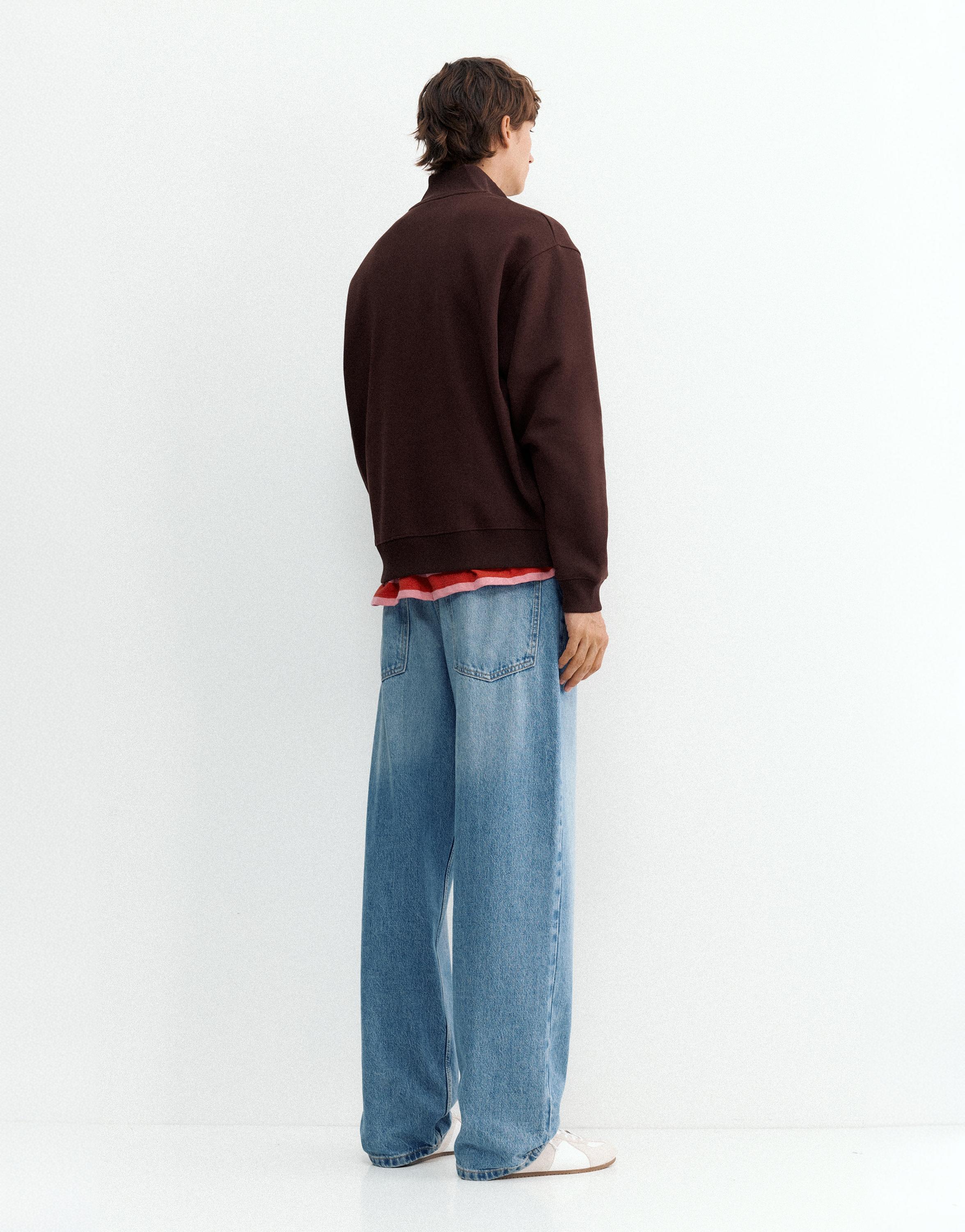 Quarter-zip sweatshirt — Brown