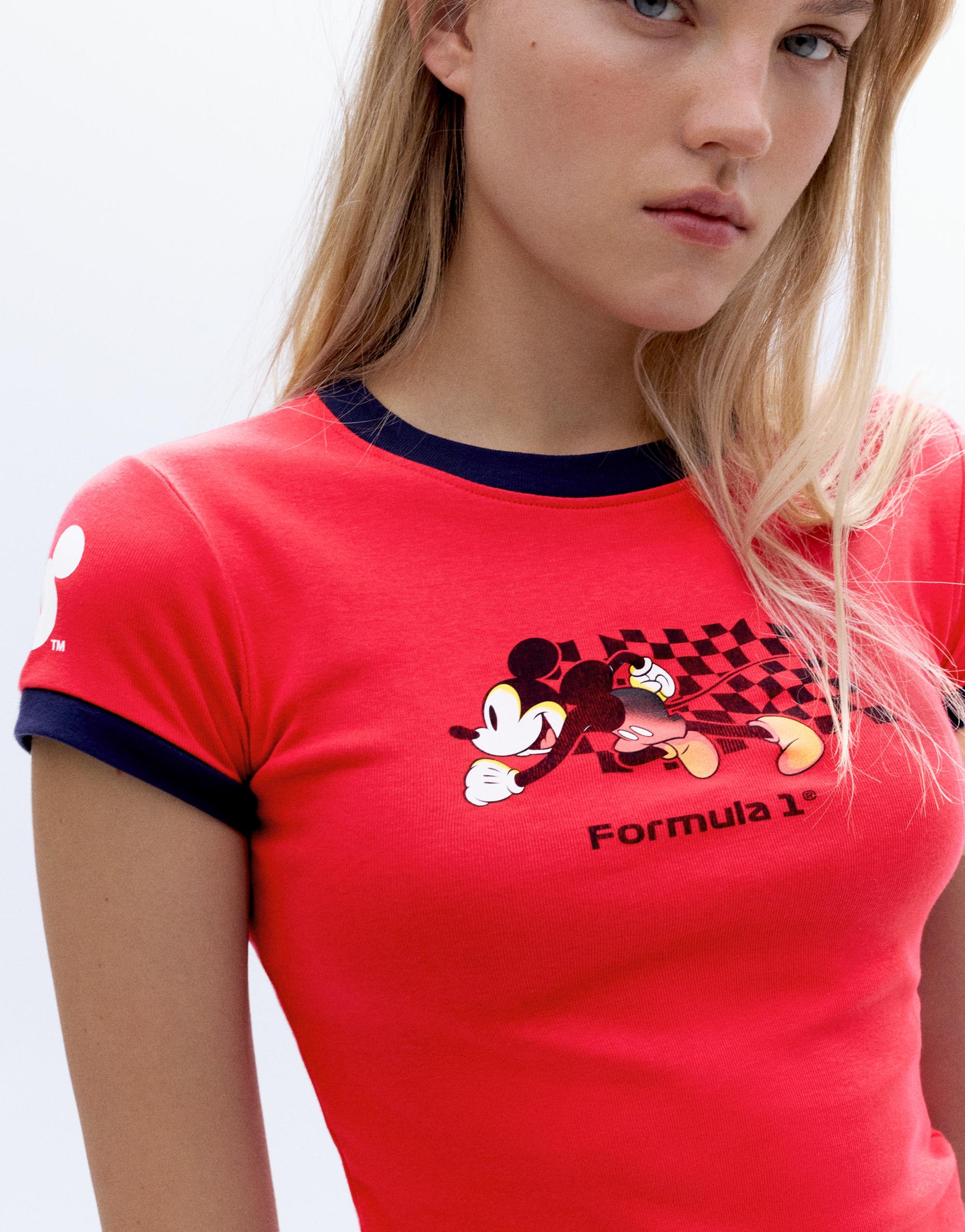 Pull&Bear Kırmızı Disney x F1 tişört görsel 4
