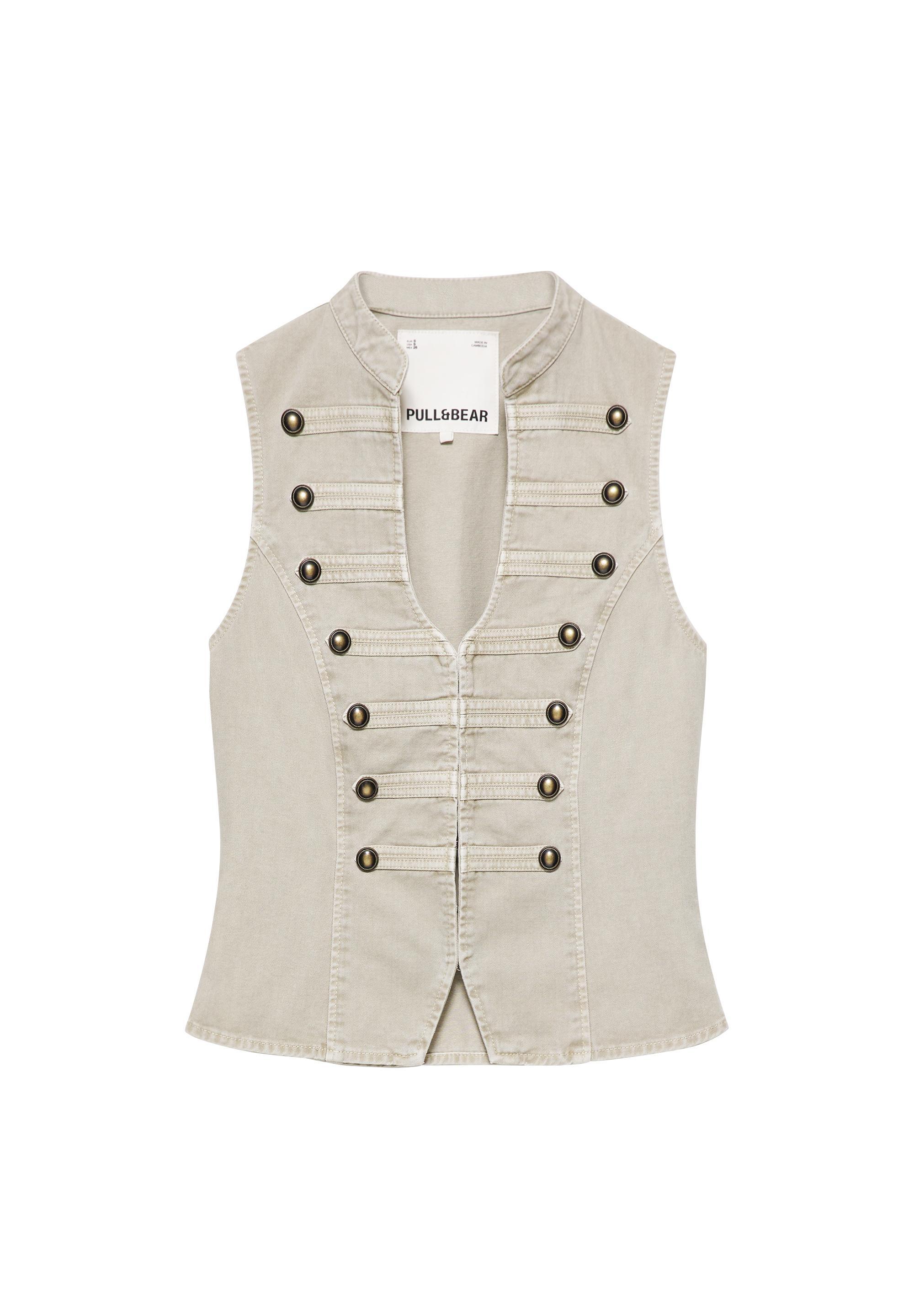 Toggle button vest — Khaki