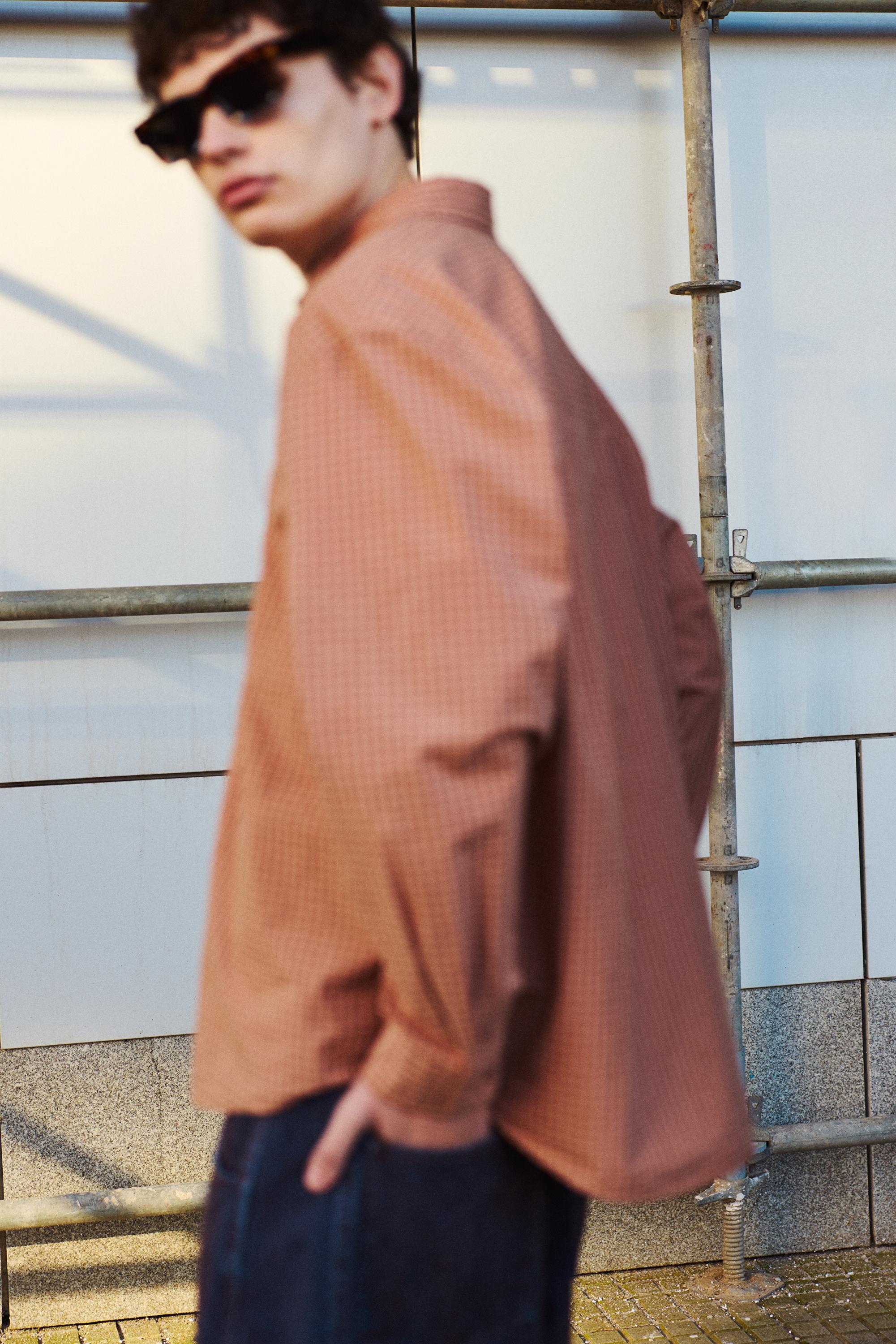 Orange check shirt — Orange