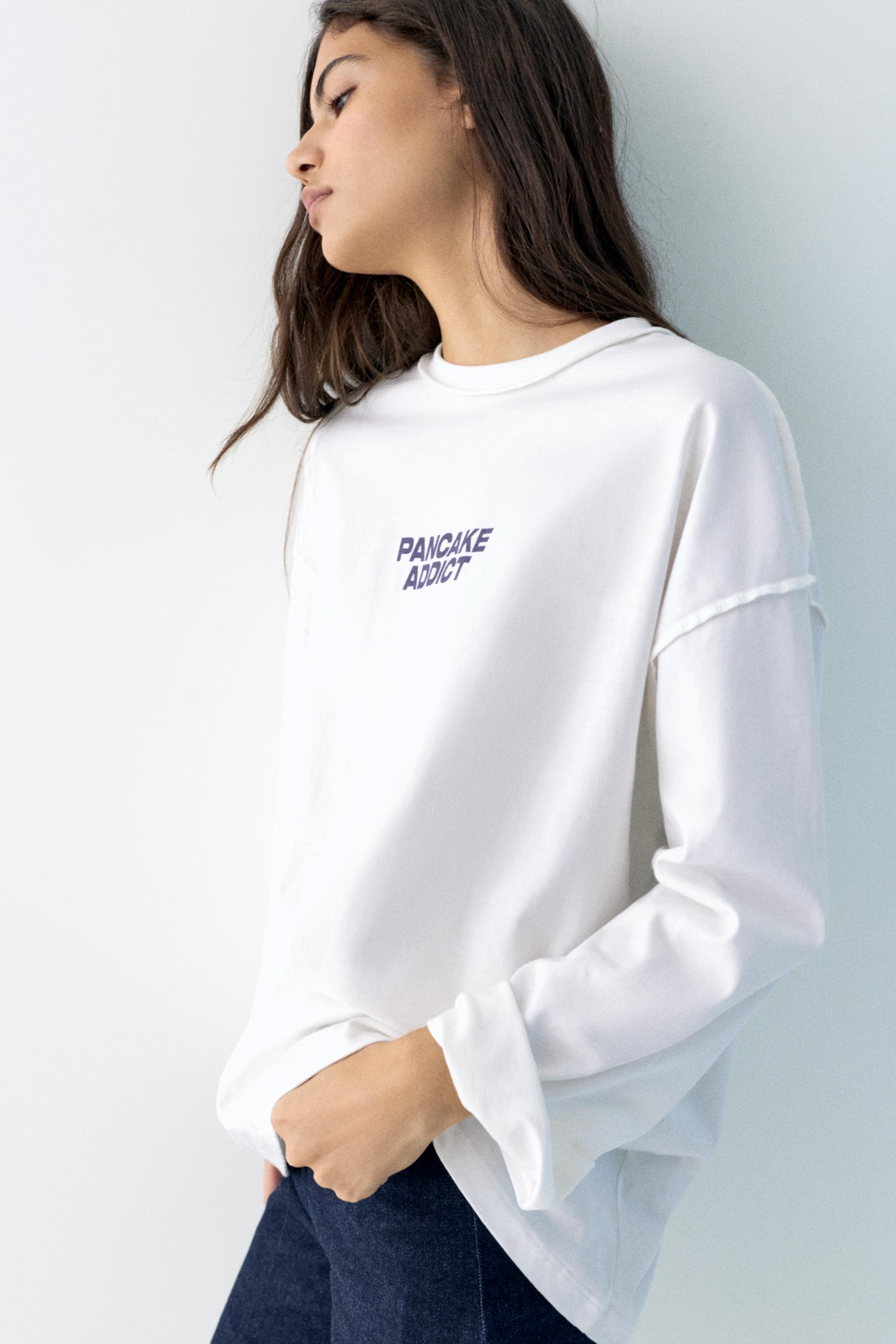 Pancake grafik baskılı t-shirt - Görsel 12