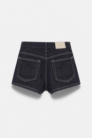 Low-rise denim mini shorts — Navy 5
