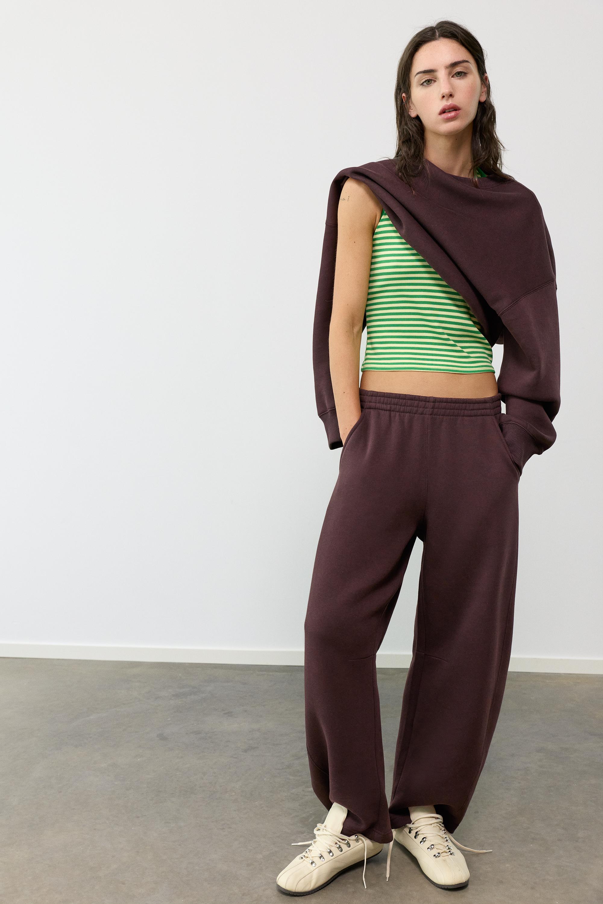 Barrel-leg joggers — Brown