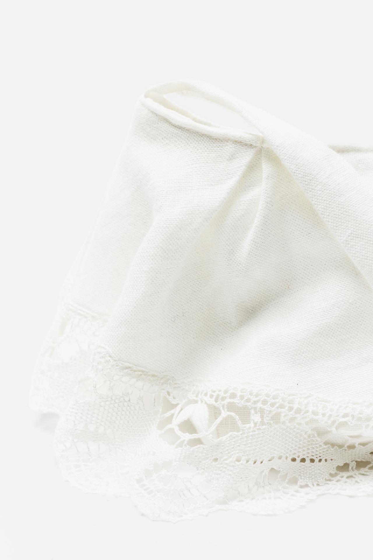 Encaixe de Camariñas x Pull&Bear 100% linen bag — Off white
