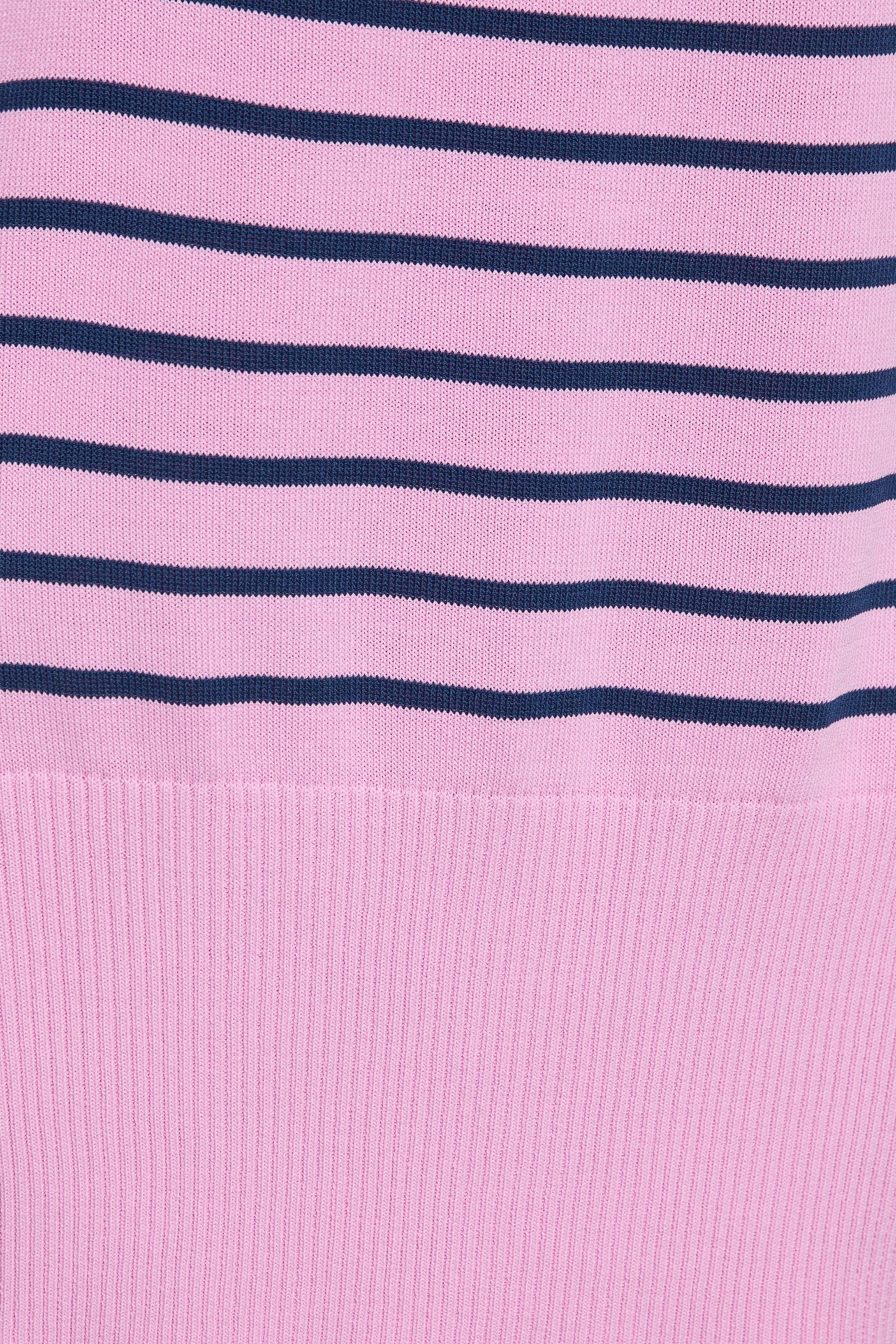 Asymmetric knit T-shirt — Pink