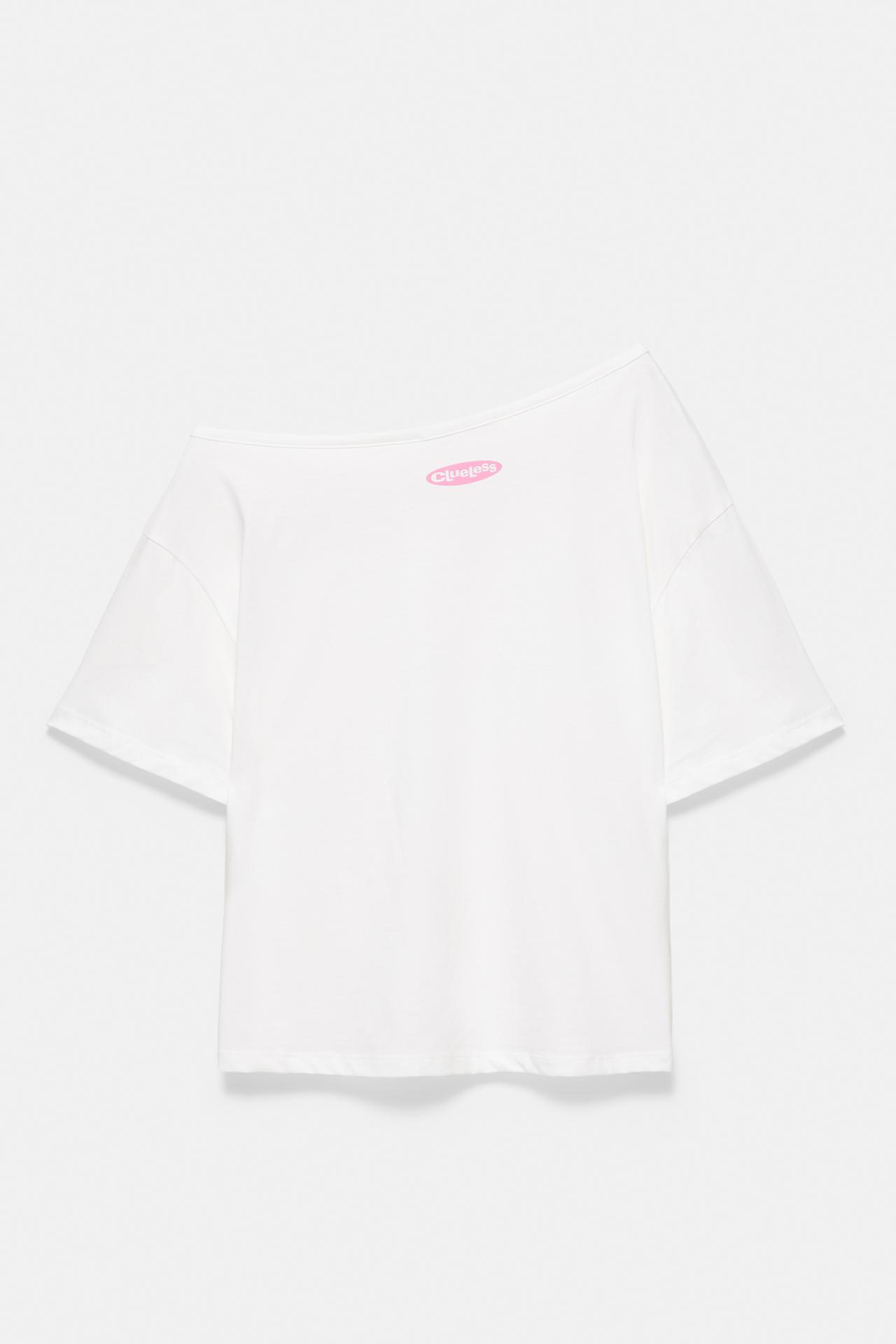 Clueless asymmetric T-shirt — White