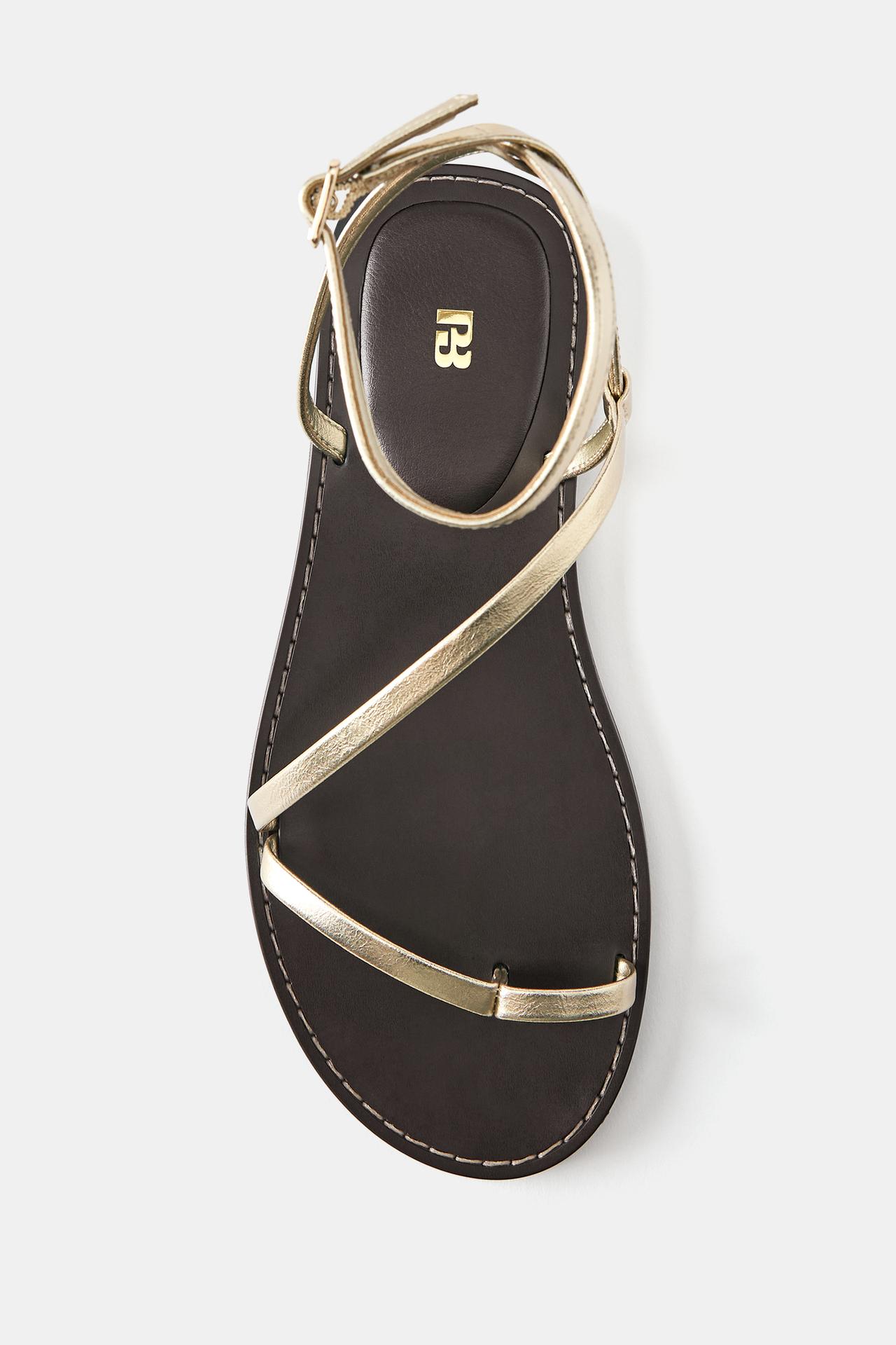 Gold flat sandals — Gold