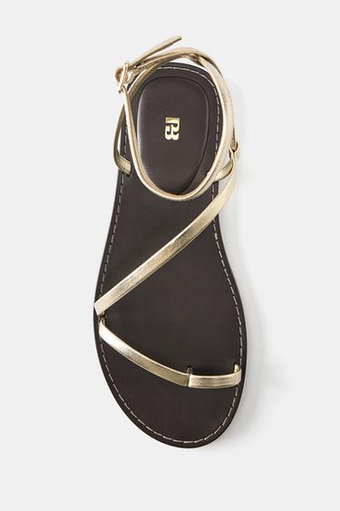 Gold flat sandals — Gold 4