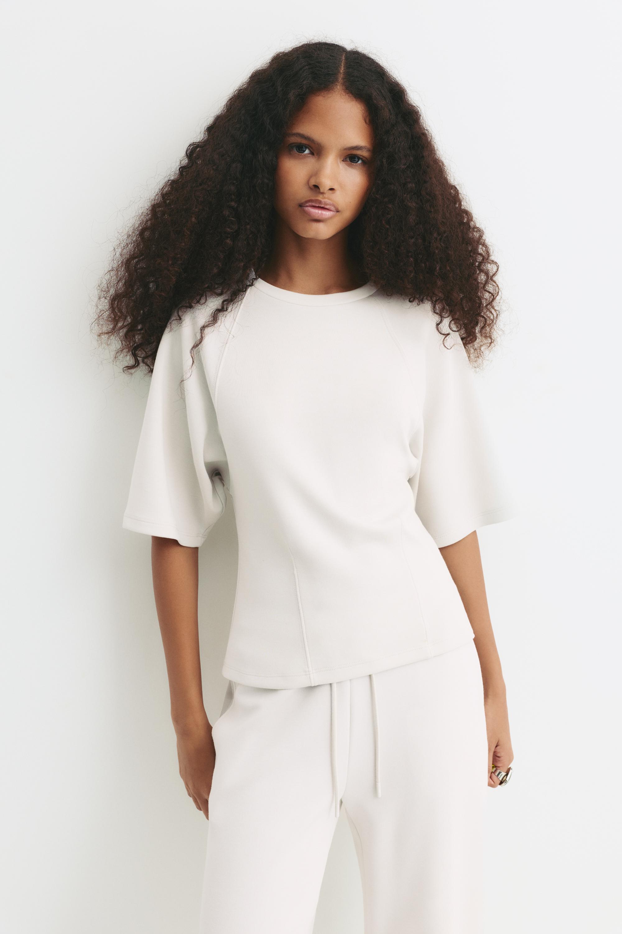 Yumuşak dokulu kısa kollu sweatshirt - Görsel 24