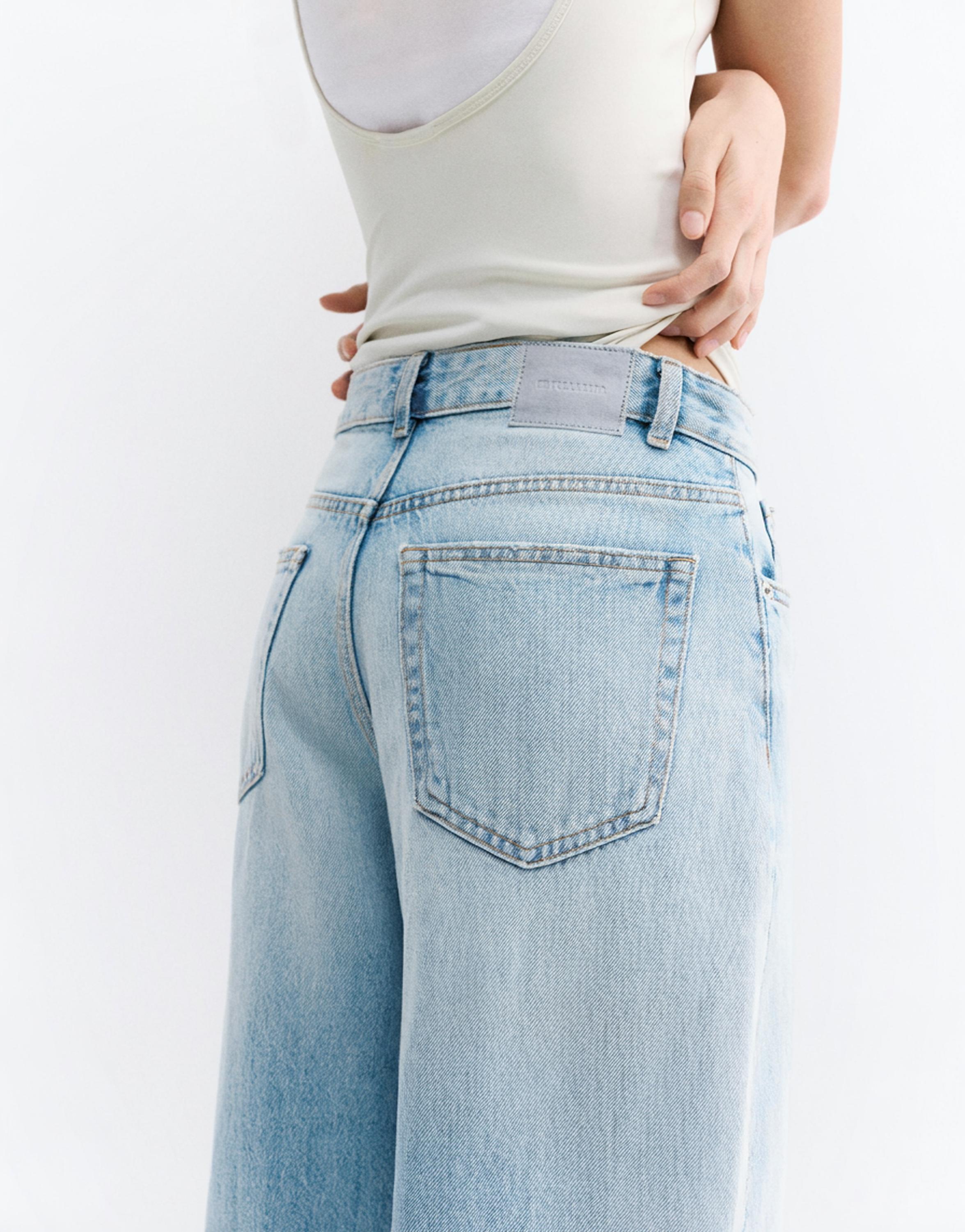 Mid-rise baggy jeans — Pale blue