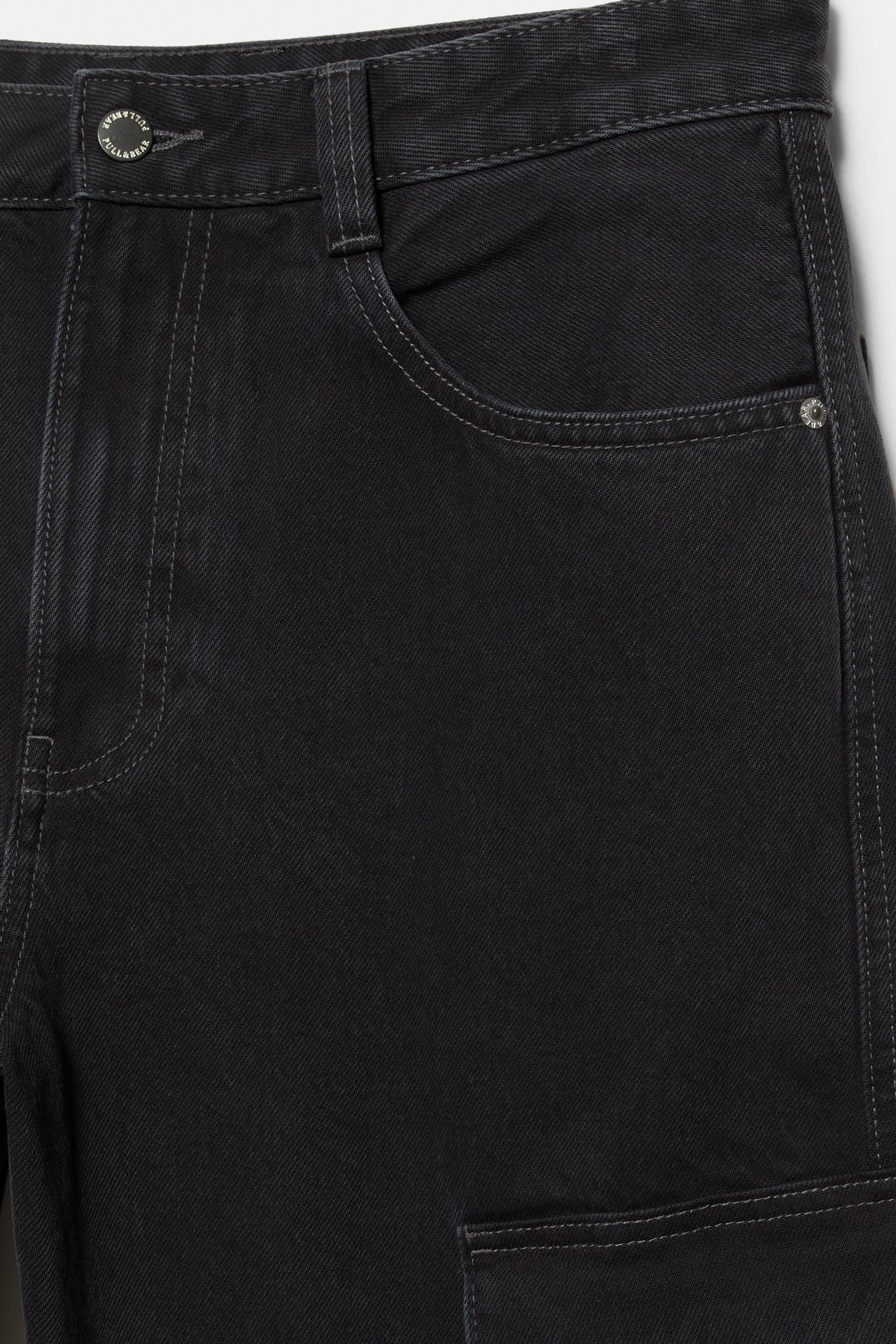 Baggy cargo jeans — Faded black