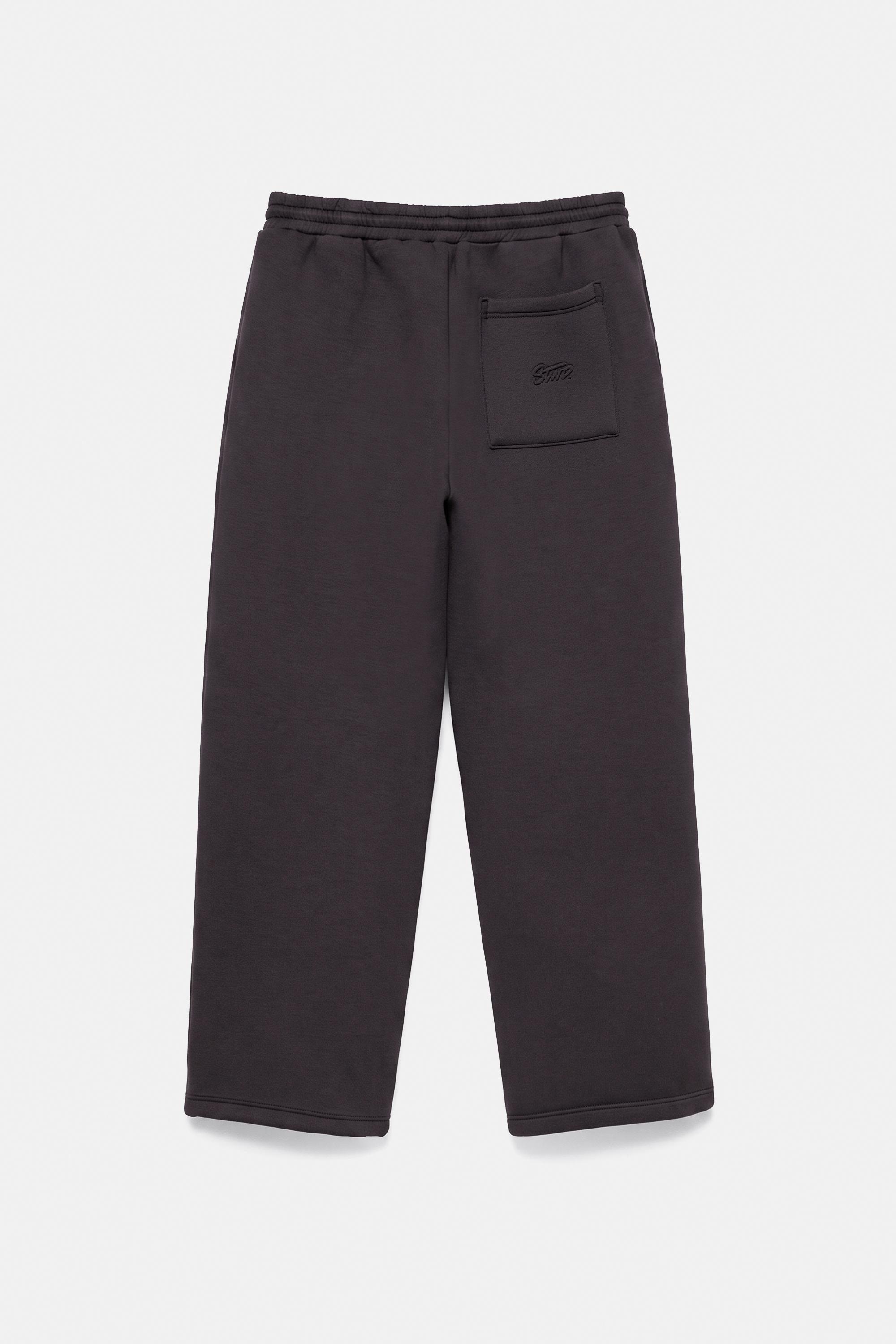 Neoprene-effect baggy trousers — Anthracite grey