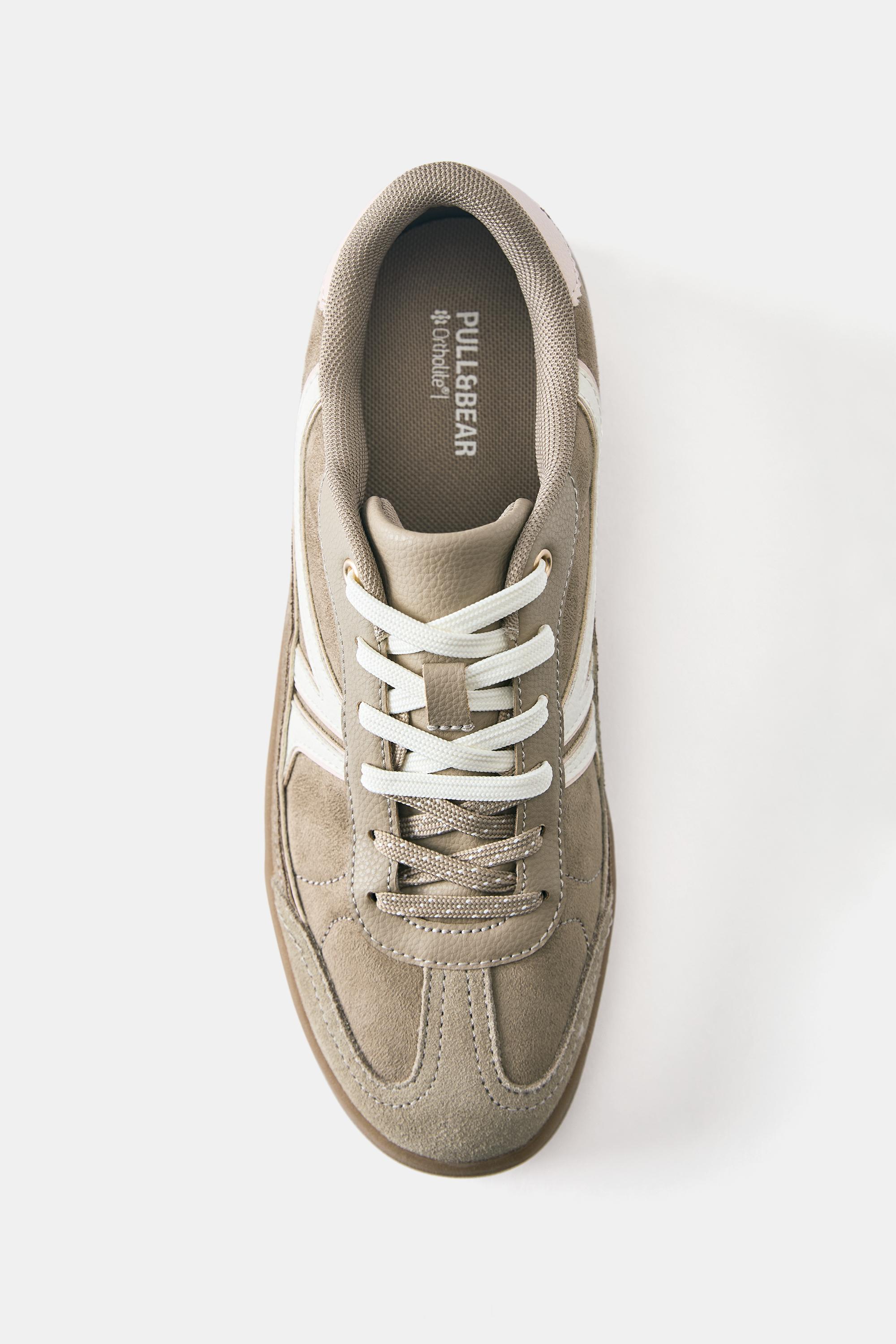 Lace-up retro trainers — Brown (alternate view)