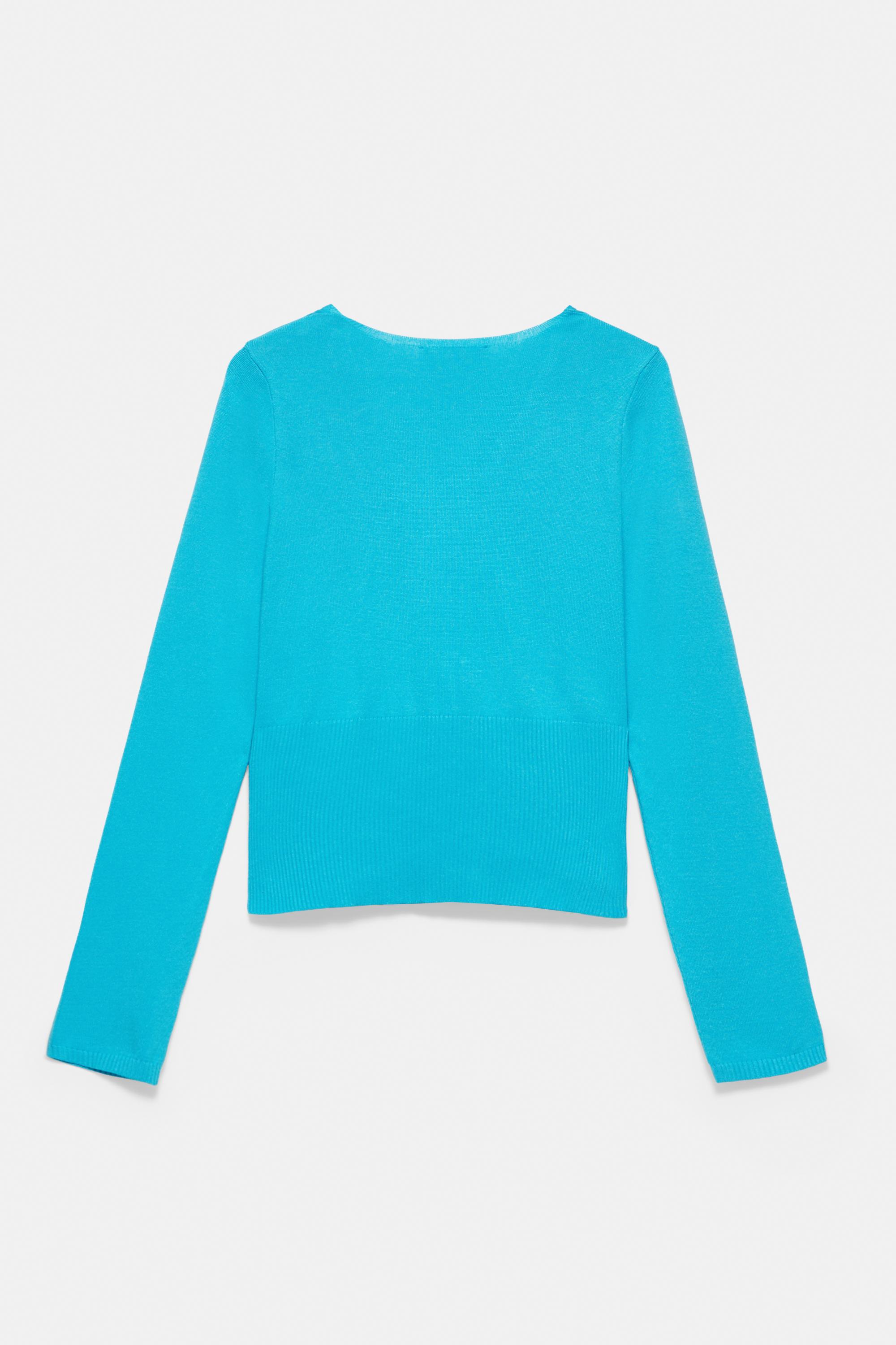 Surplice neck jumper — Turquoise