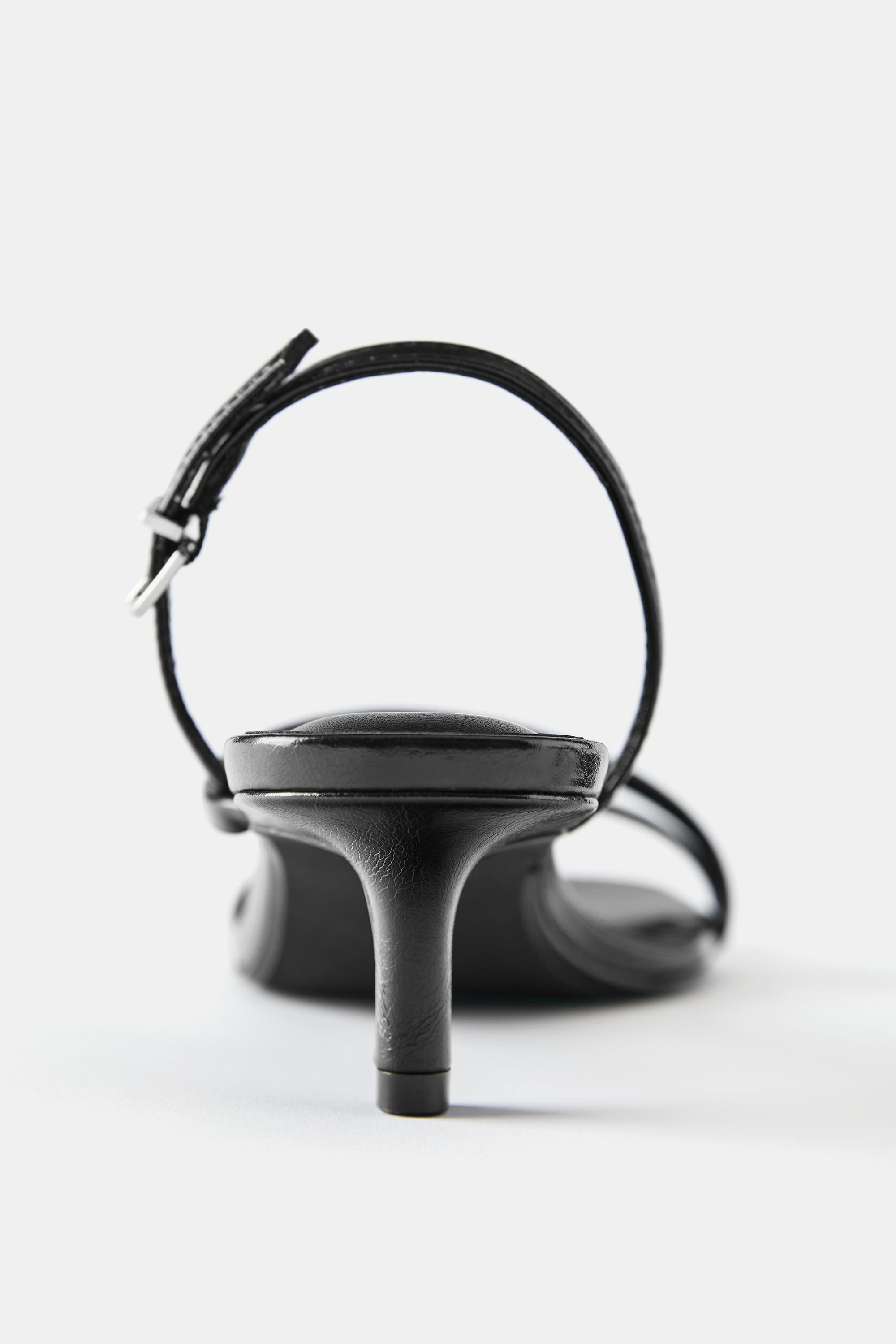Strappy heeled sandals — Black