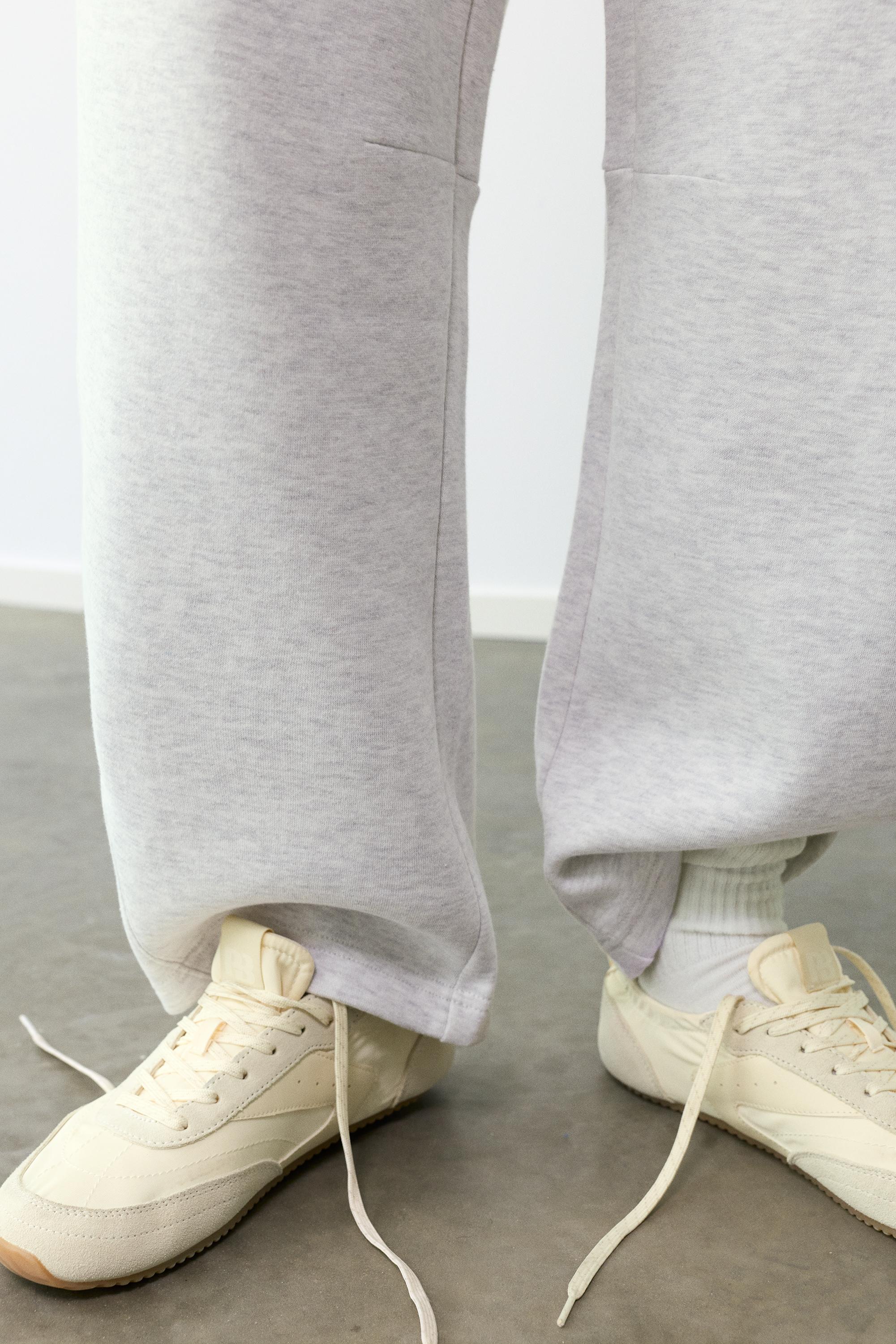 Barrel-leg joggers — Grey marl