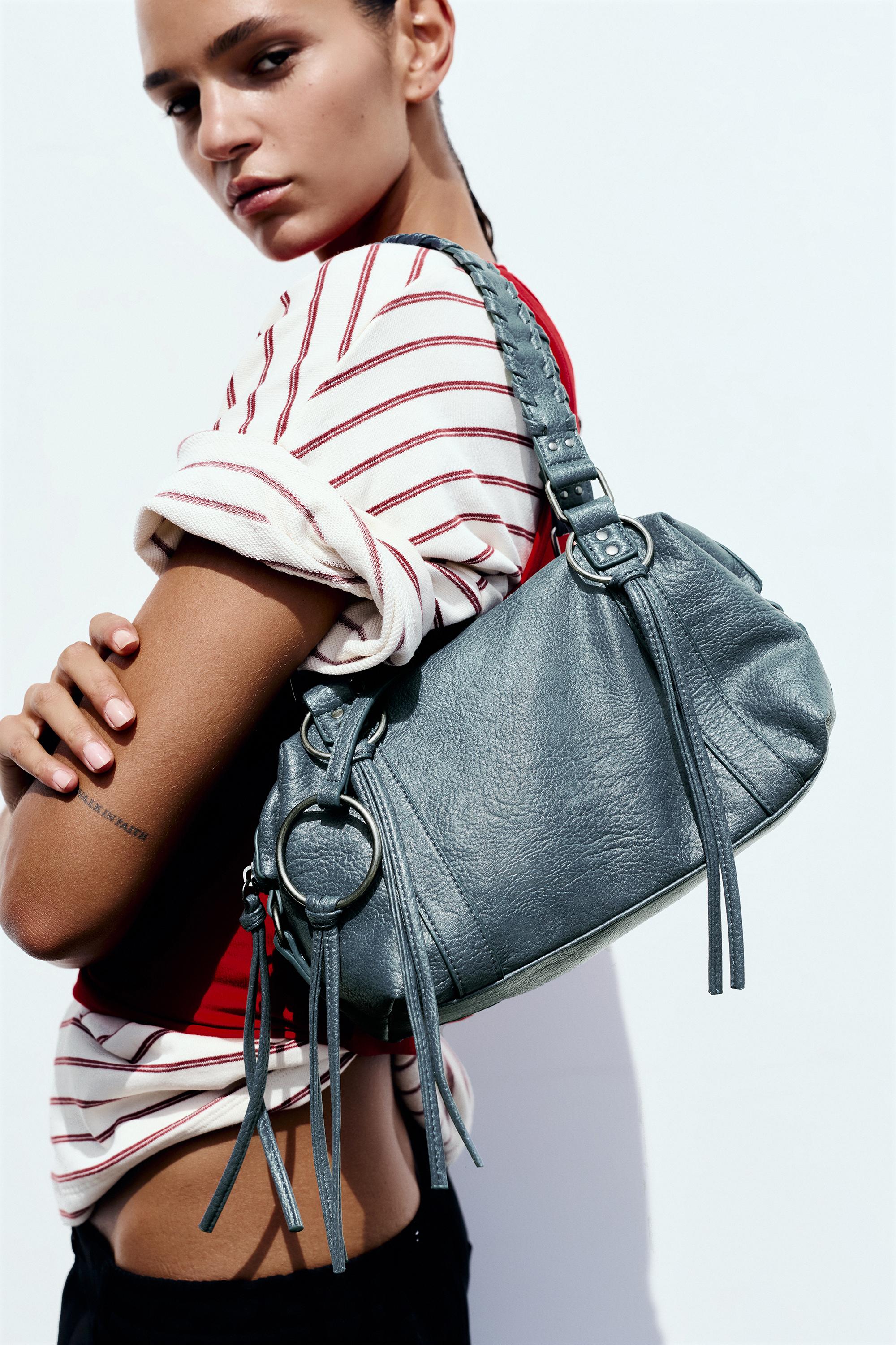 Ring detail shoulder bag — Blue