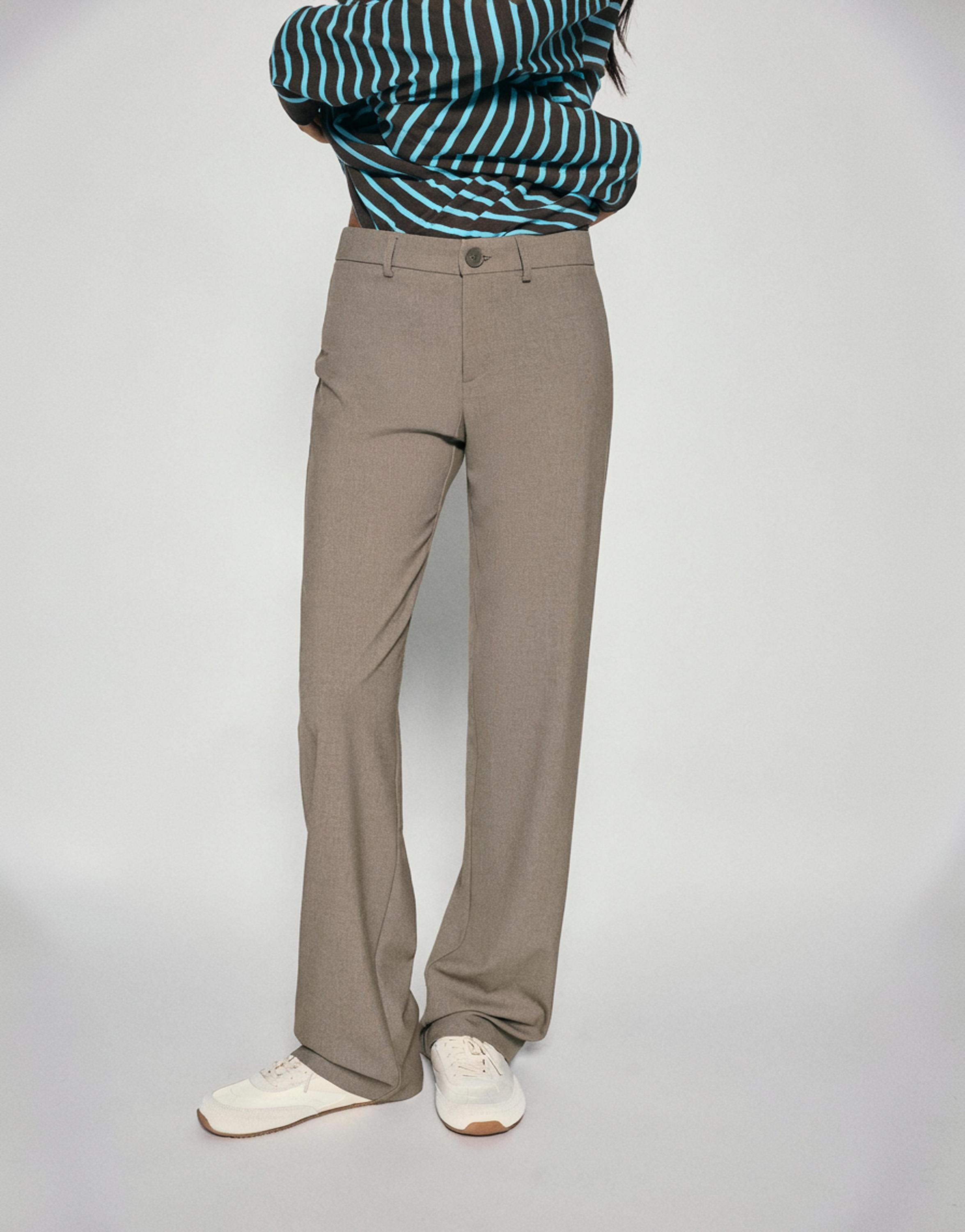 Straight-leg smart trousers — Mole brown