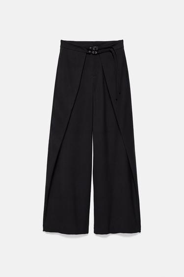 Darted smart trousers with buckles — Black 5