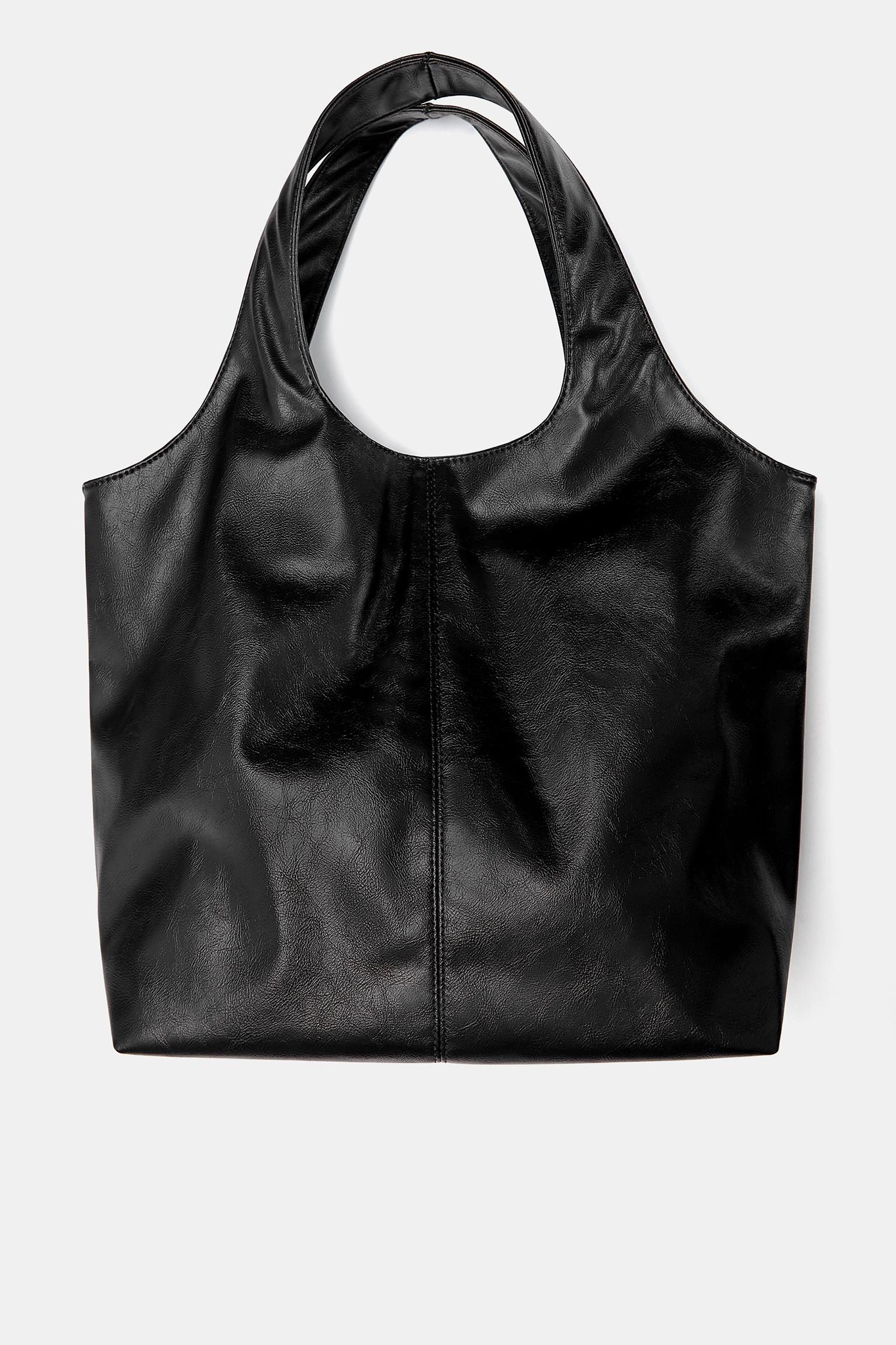 Faux leather shopper bag — Black