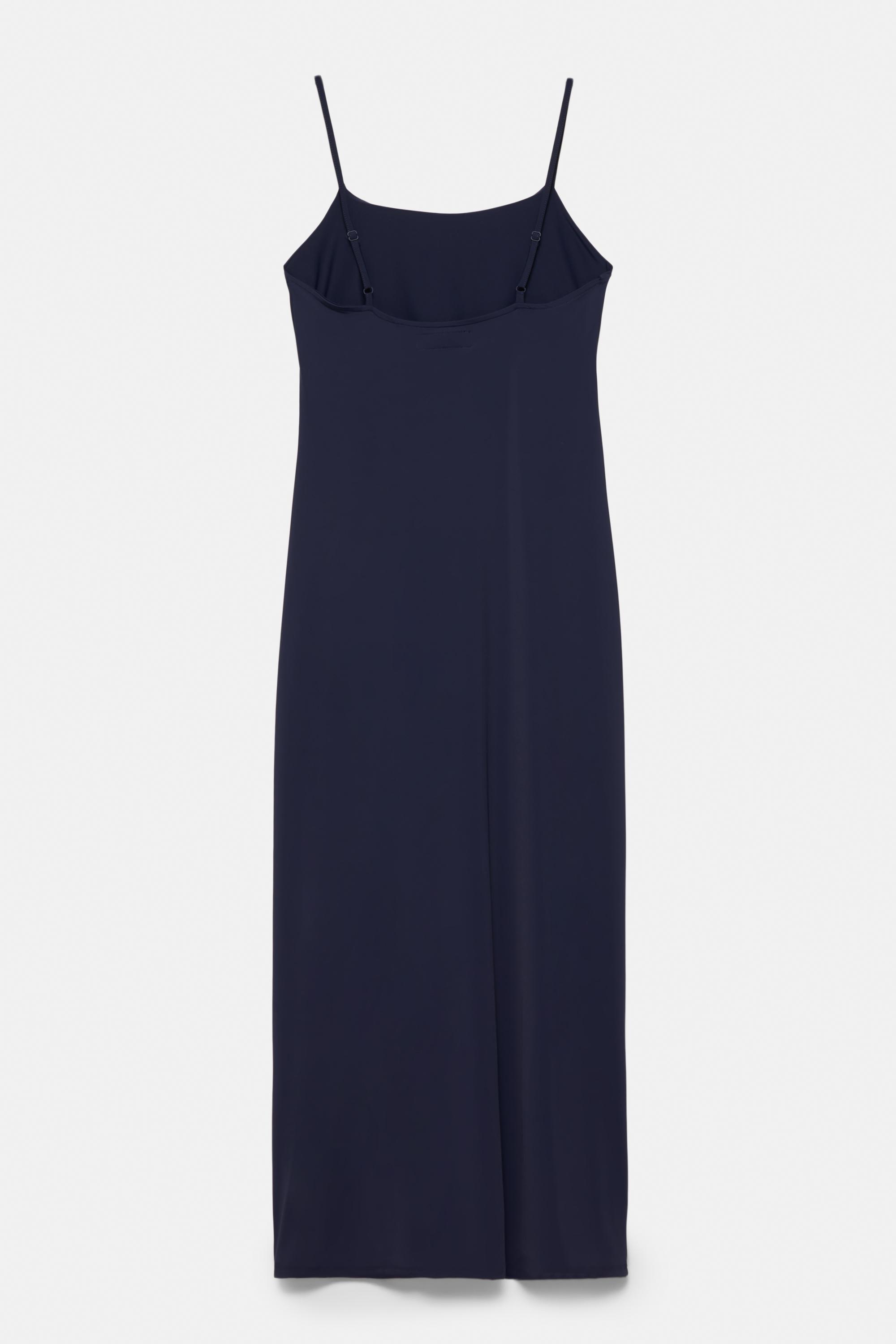 Polyamide strappy midi dress — Navy