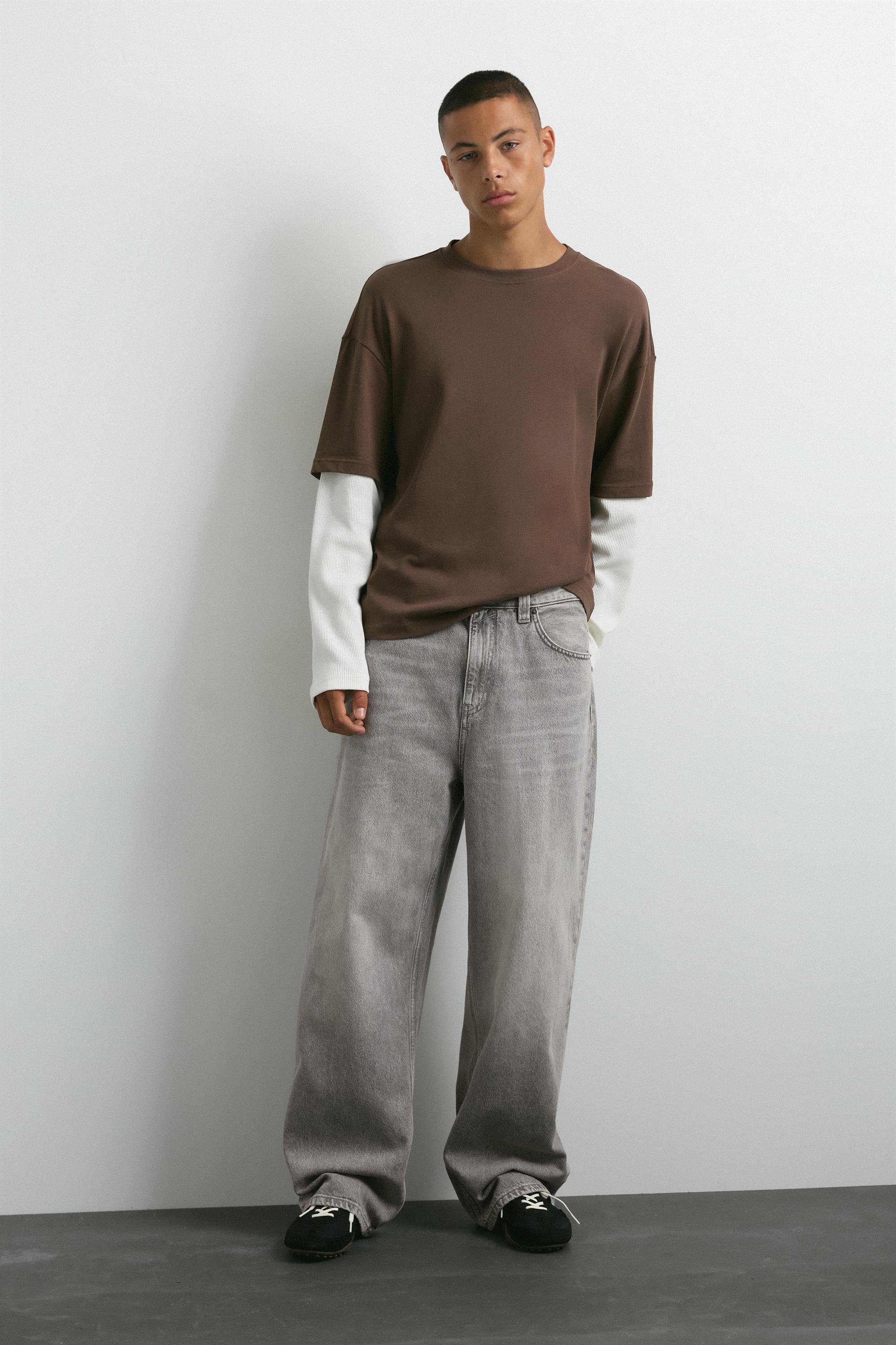 Relaxed baggy jeans — Pale grey