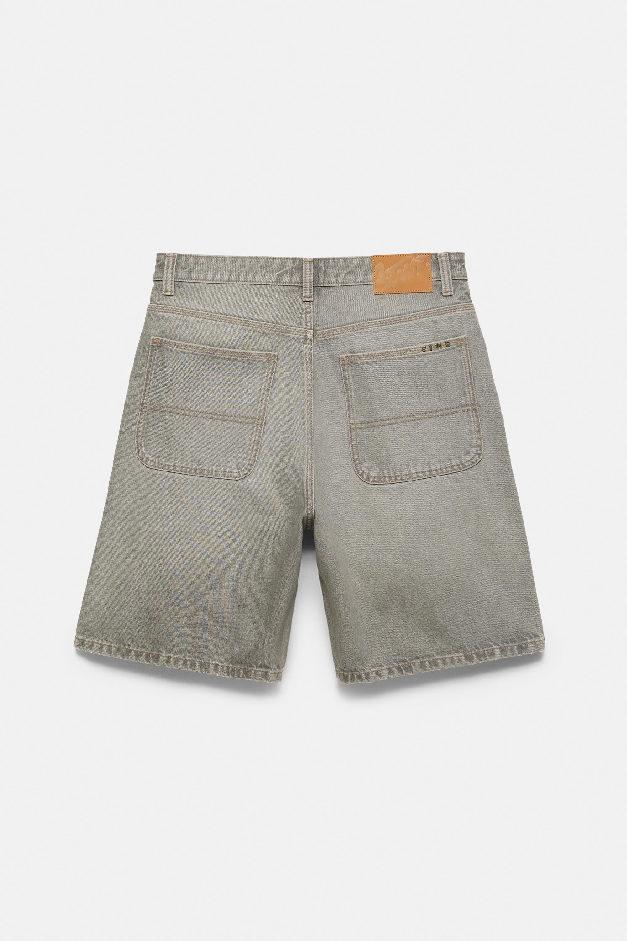Baggy relaxed fit denim Bermuda shorts — Dark grey