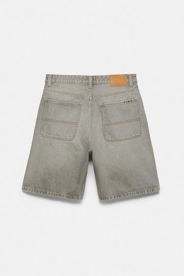 Baggy relaxed fit denim Bermuda shorts — Dark grey 8