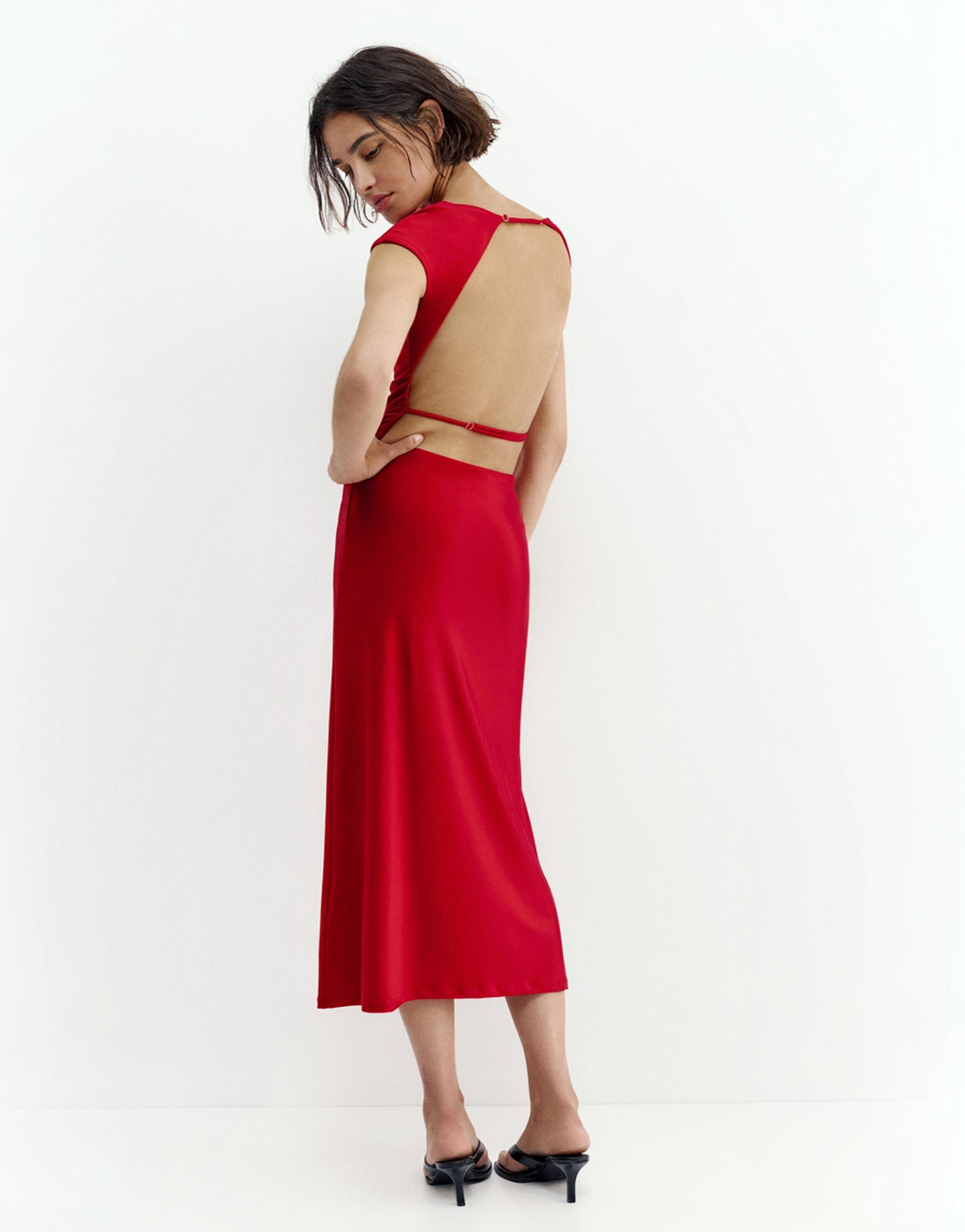 Open back midi dress — Strawberry