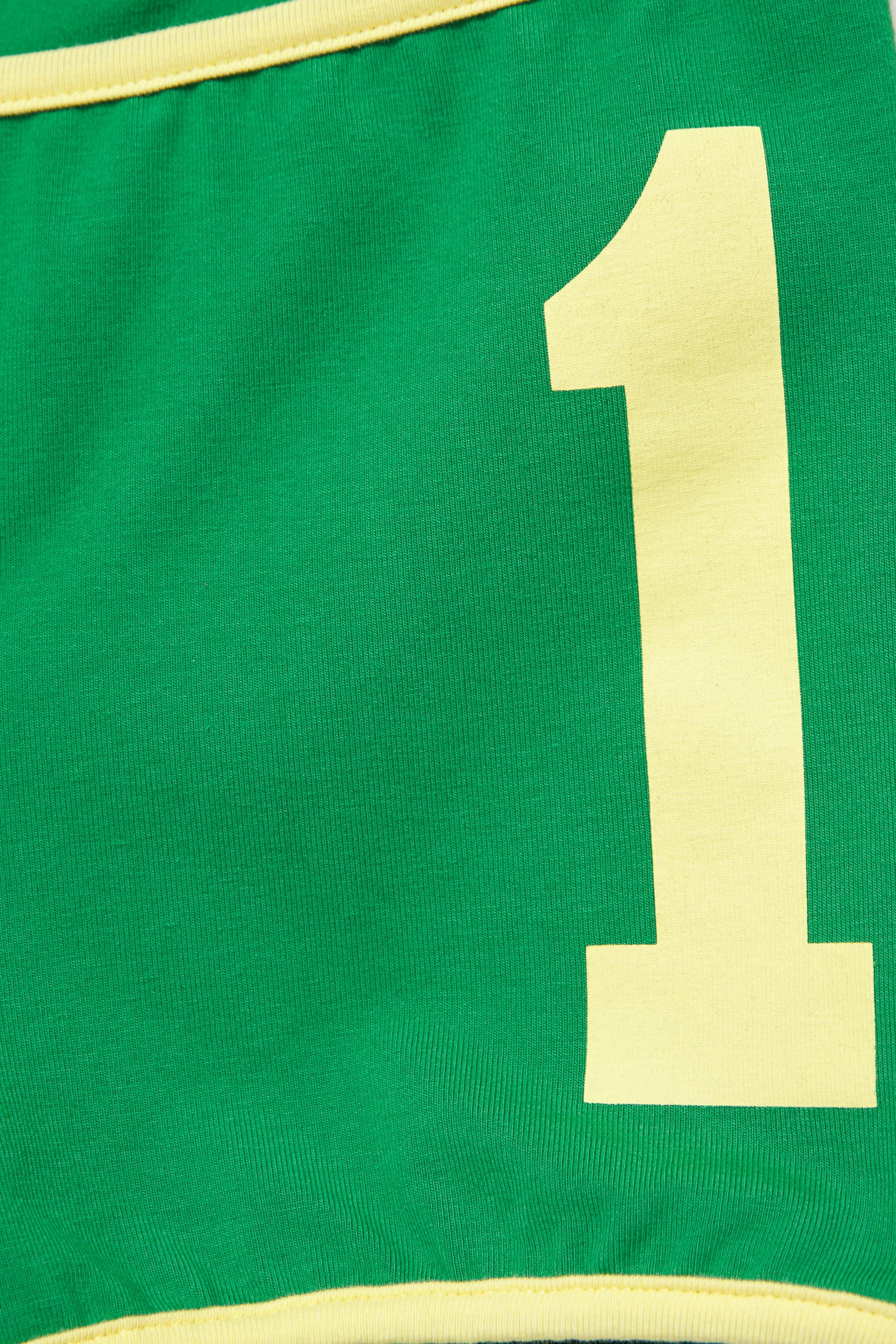 Brazil graphic ribbed mini shorts — Green