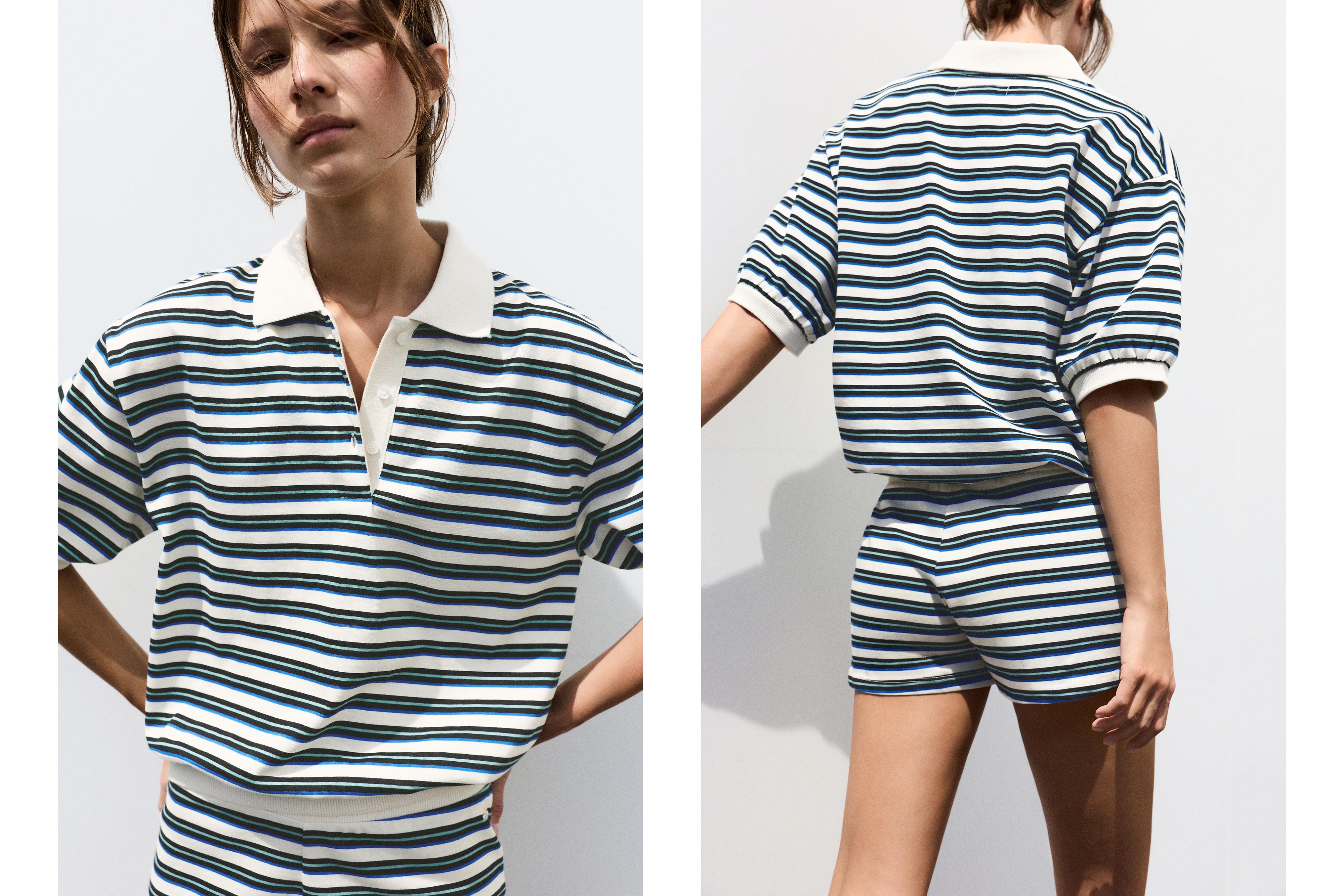Striped shorts — Ecru