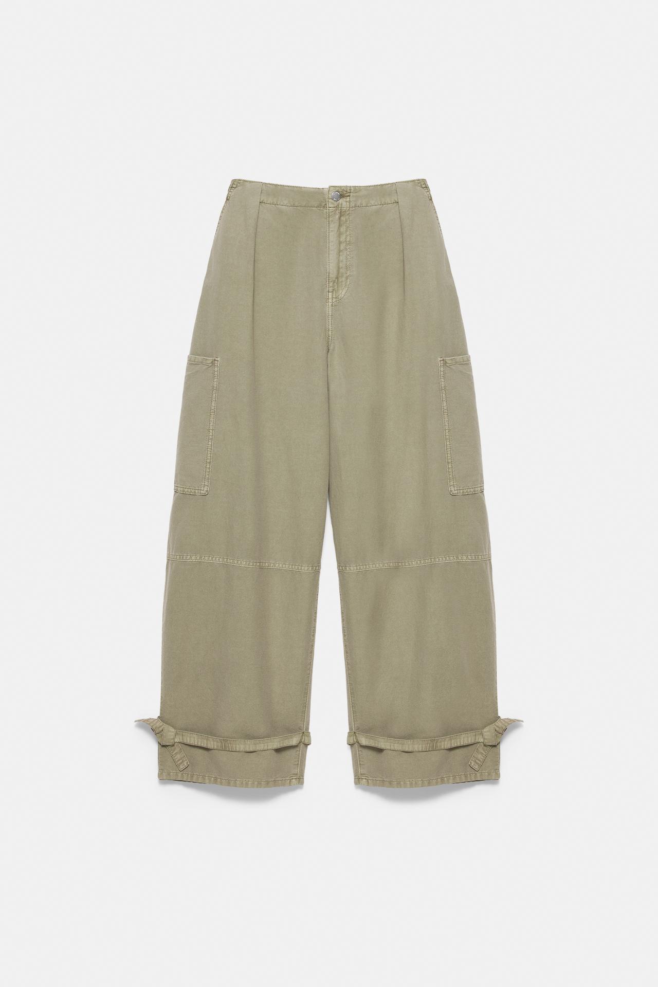 Barrel cargo trousers — Khaki