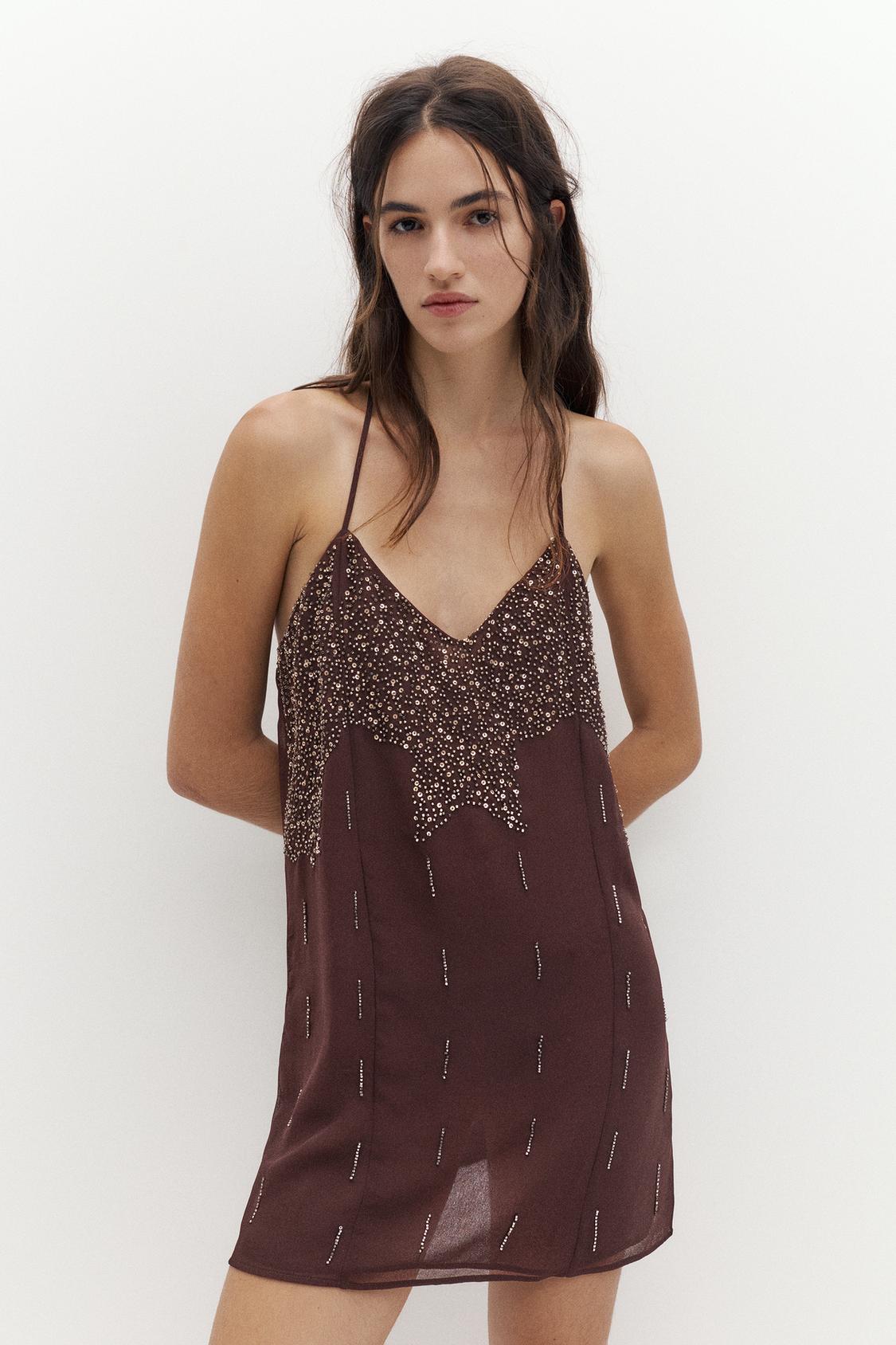 pull and bear brown dress PULL&BEAR Day dress - brown - (Pre-owned)