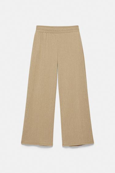 Wide-leg crepe trousers — Khaki 5