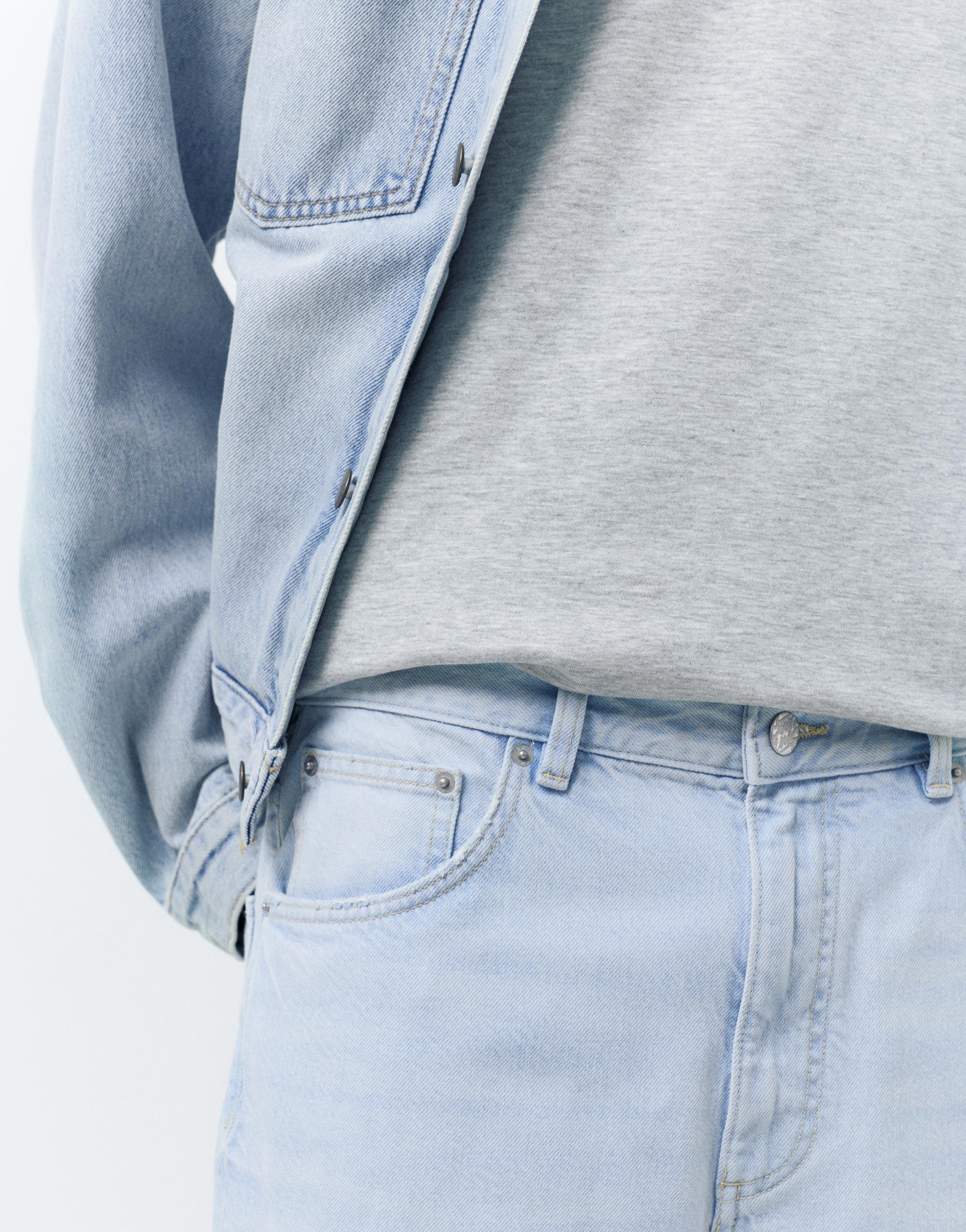 Baggy denim Bermuda shorts — Pale indigo