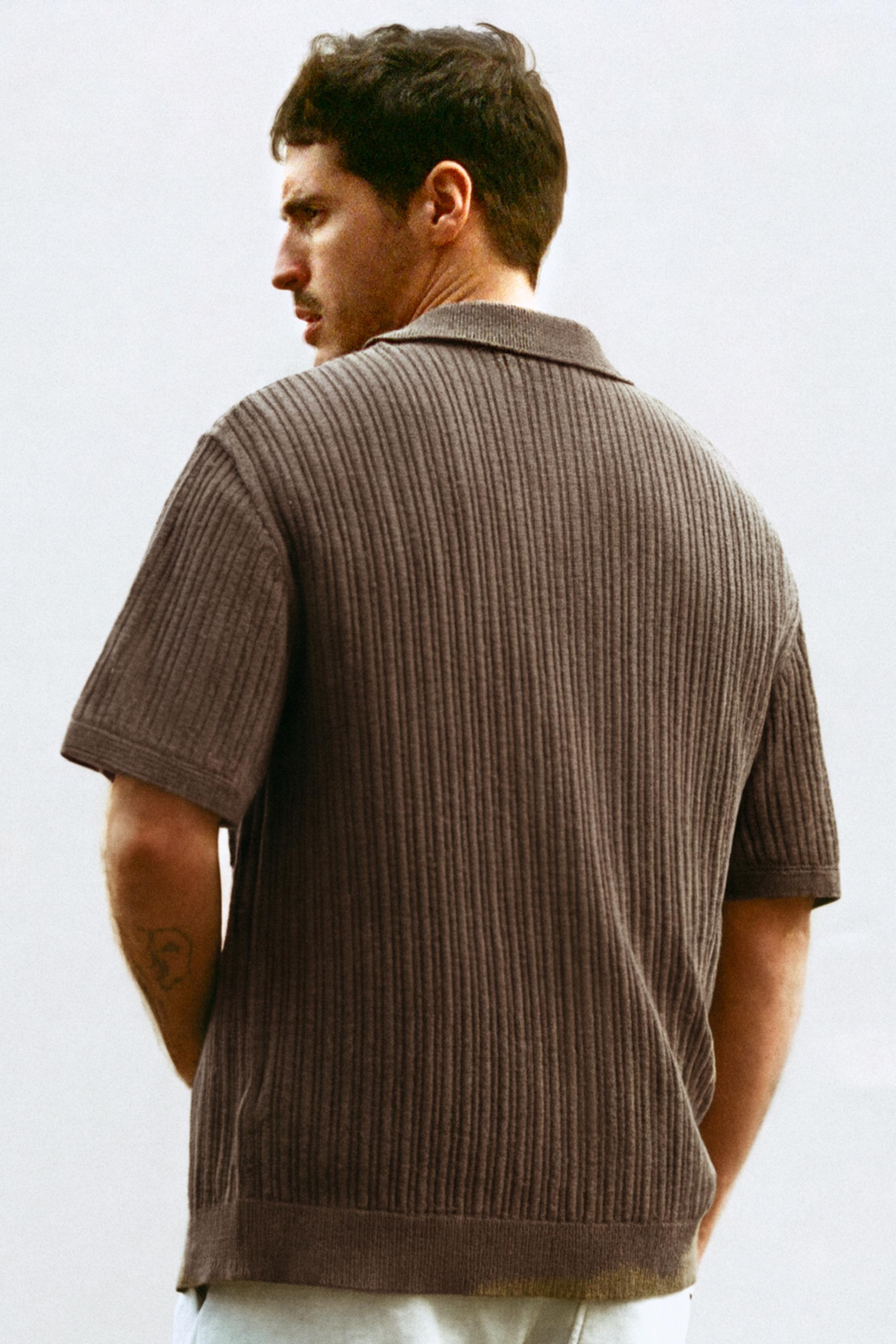 Kısa kollu örgü gömlek - Görsel 8