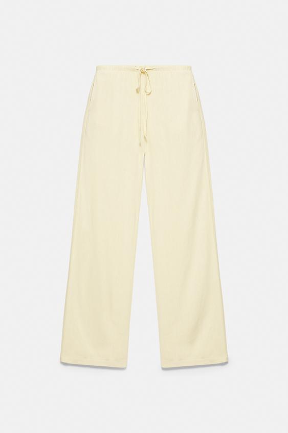 Lniane spodnie jogger