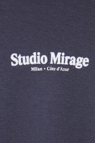 Graphic seam T-shirt — Grey blue 6