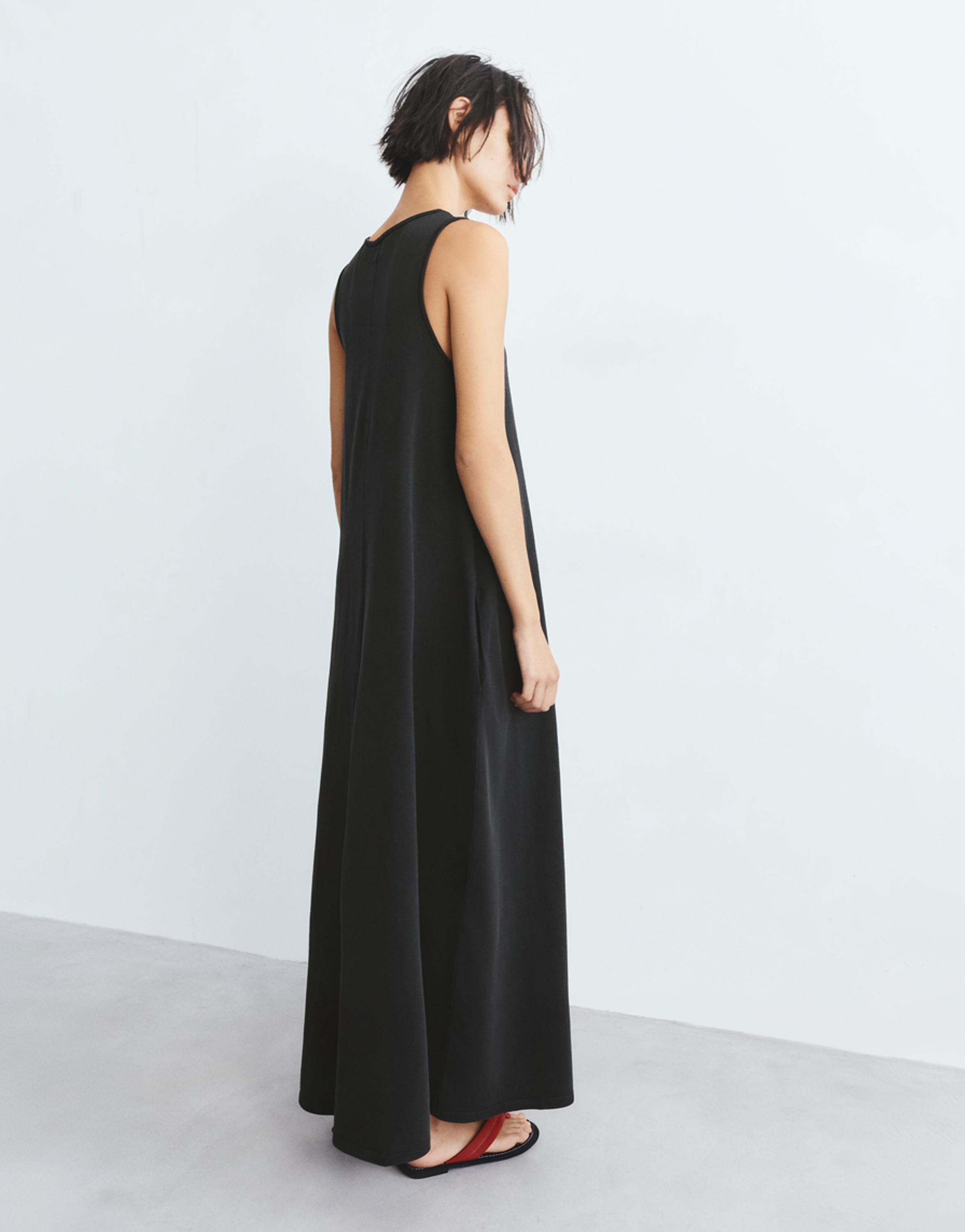 Long sleeveless dress — Anthracite grey