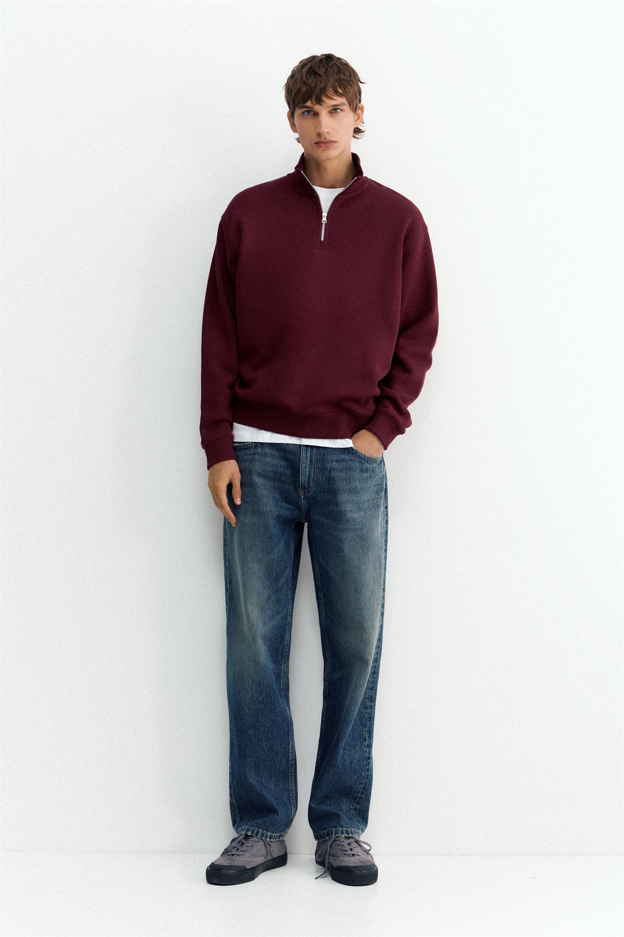 Quarter-zip sweatshirt — Burgundy