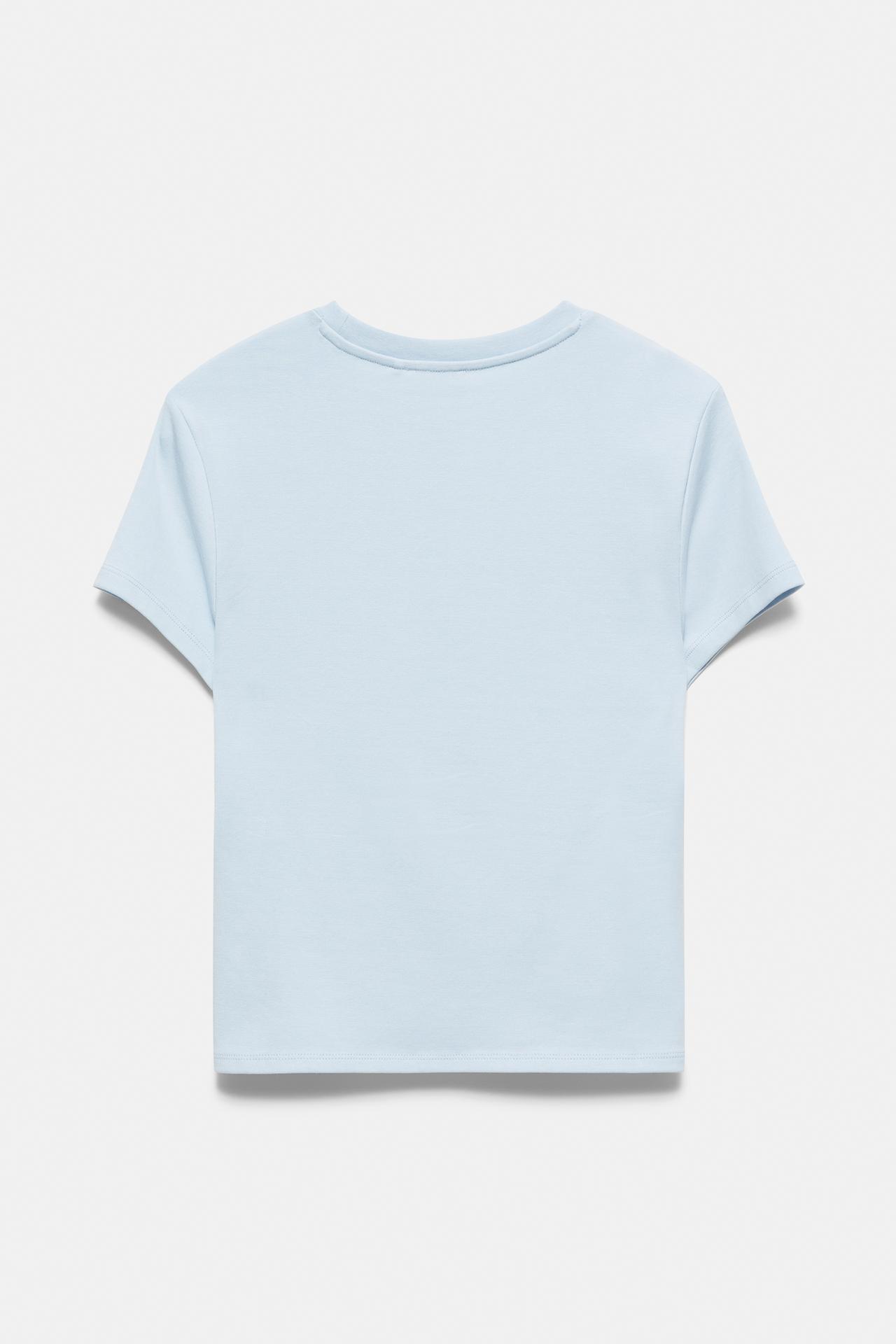 Studded text T-shirt — Pale blue