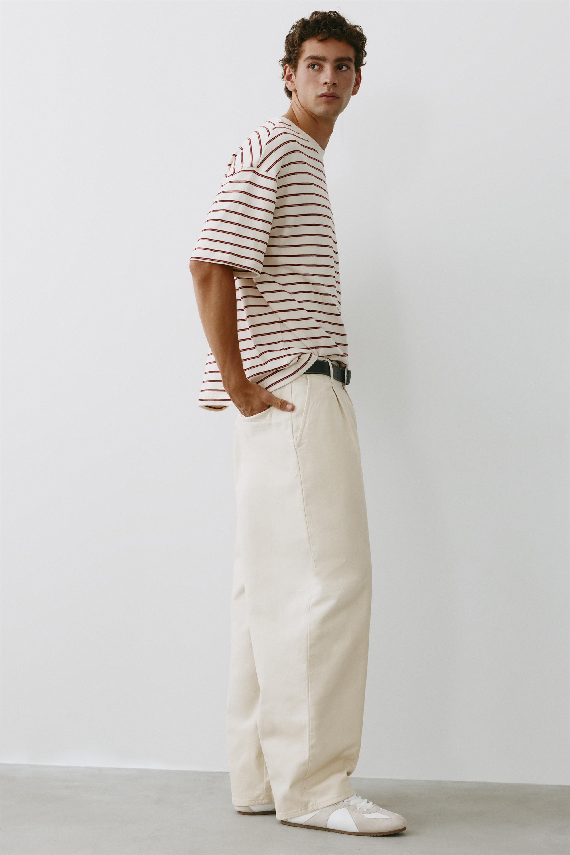 Baggy darted chinos — Off white