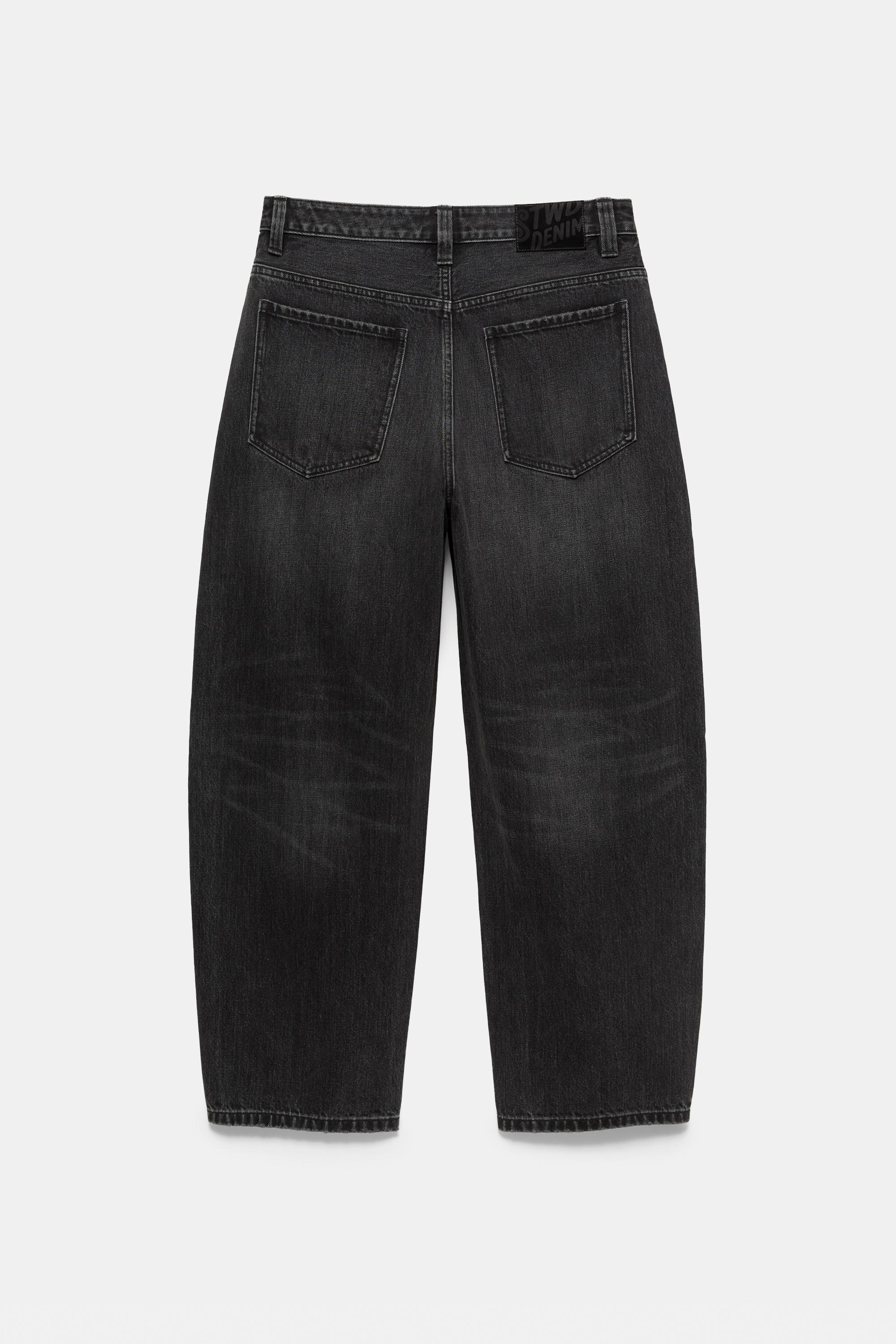 Balloon-fit baggy jeans — Faded black
