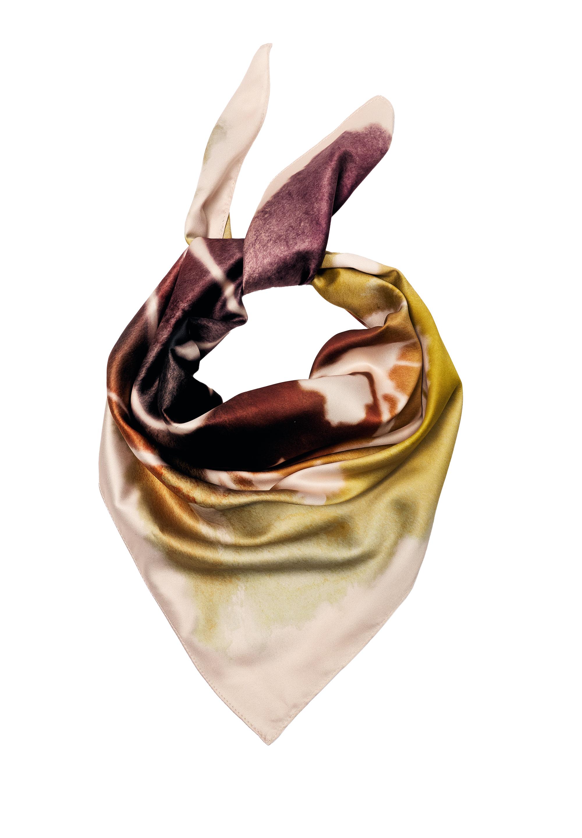 Saten çiçekli bandana - Görsel 6