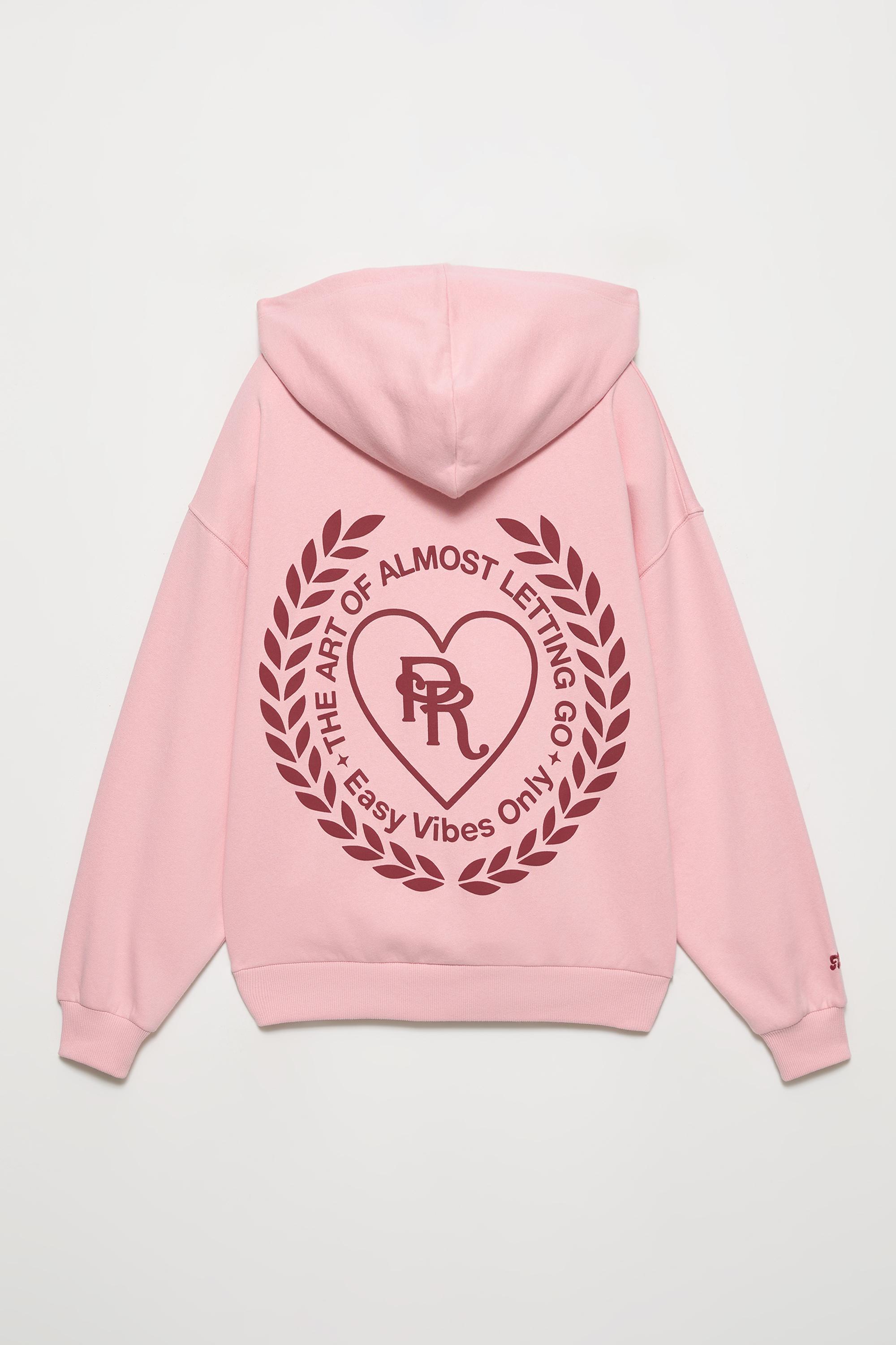 Kalp grafik baskılı kapüşonlu sweatshirt - Görsel 4