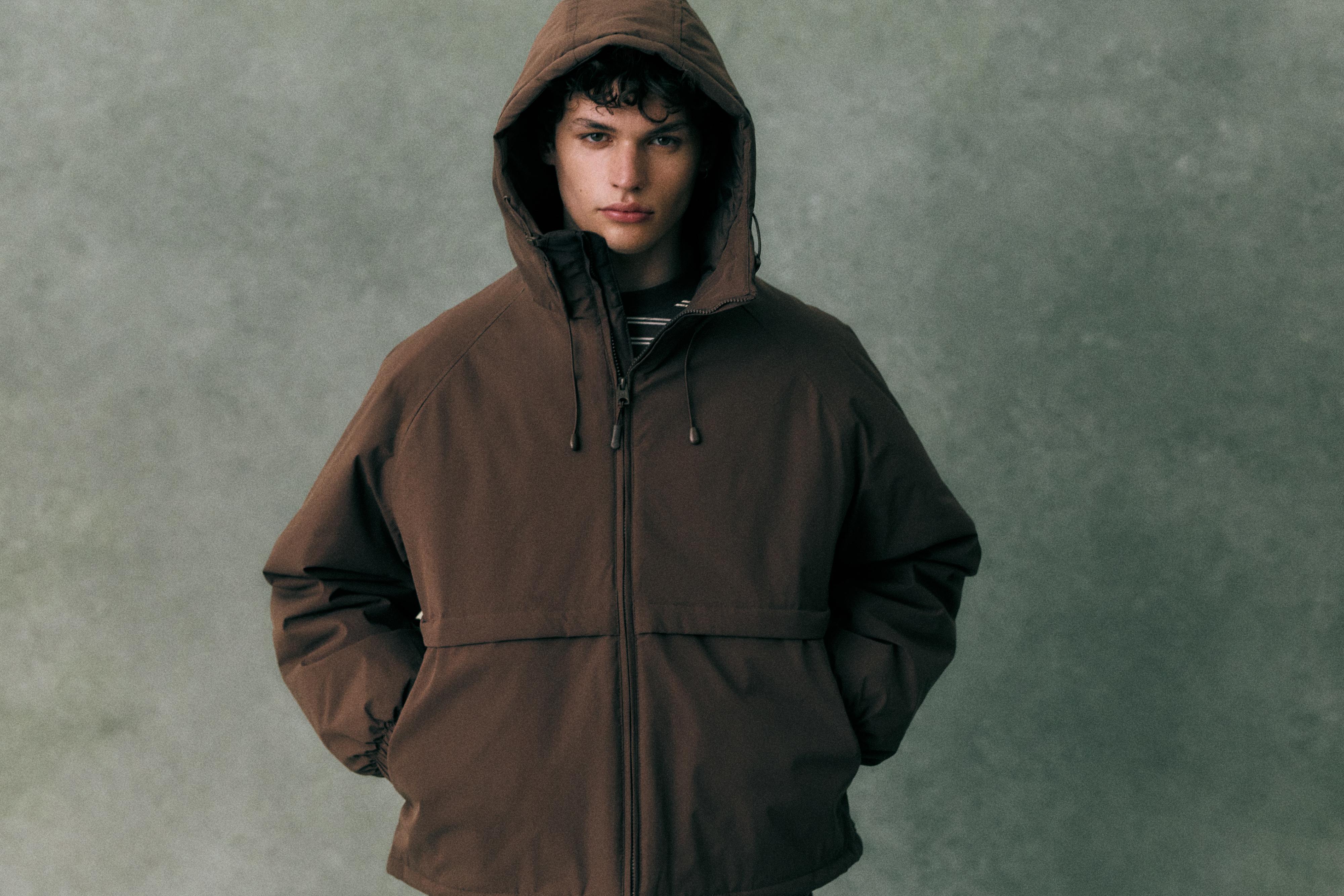 Dik yaka şişme mont - Görsel 17