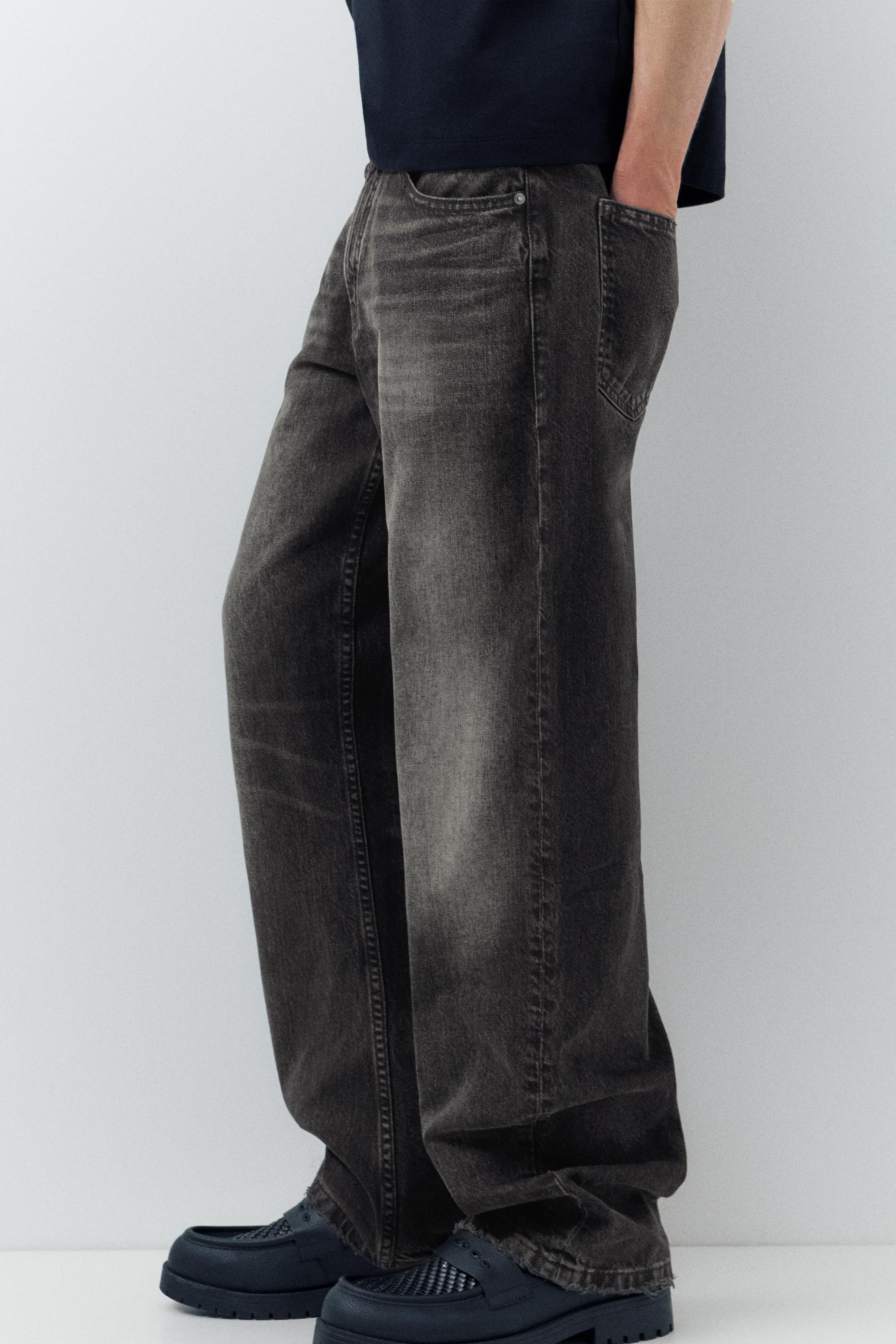 Low-rise baggy jeans — Faded black