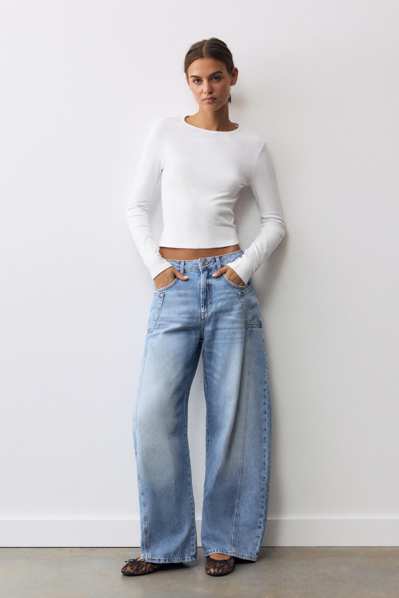 Fitted long sleeve T-shirt — White