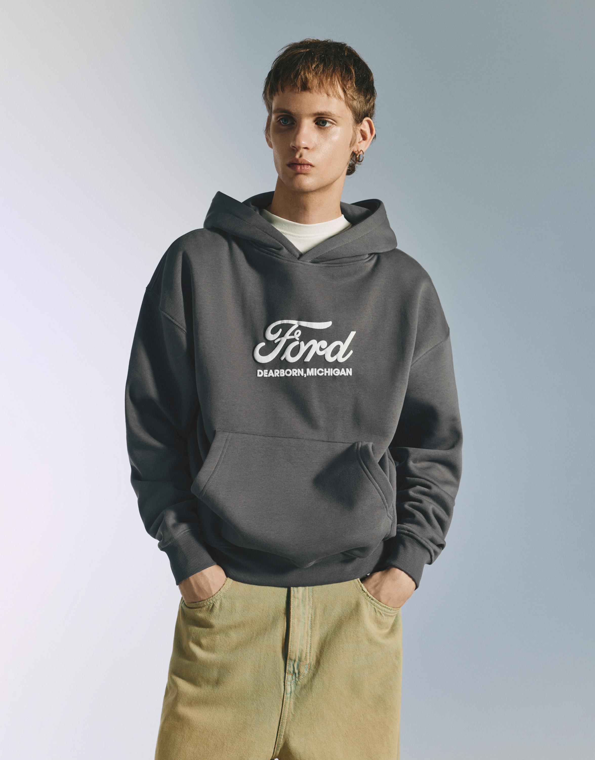 Kapüşonlu Ford sweatshirt - Görsel 12